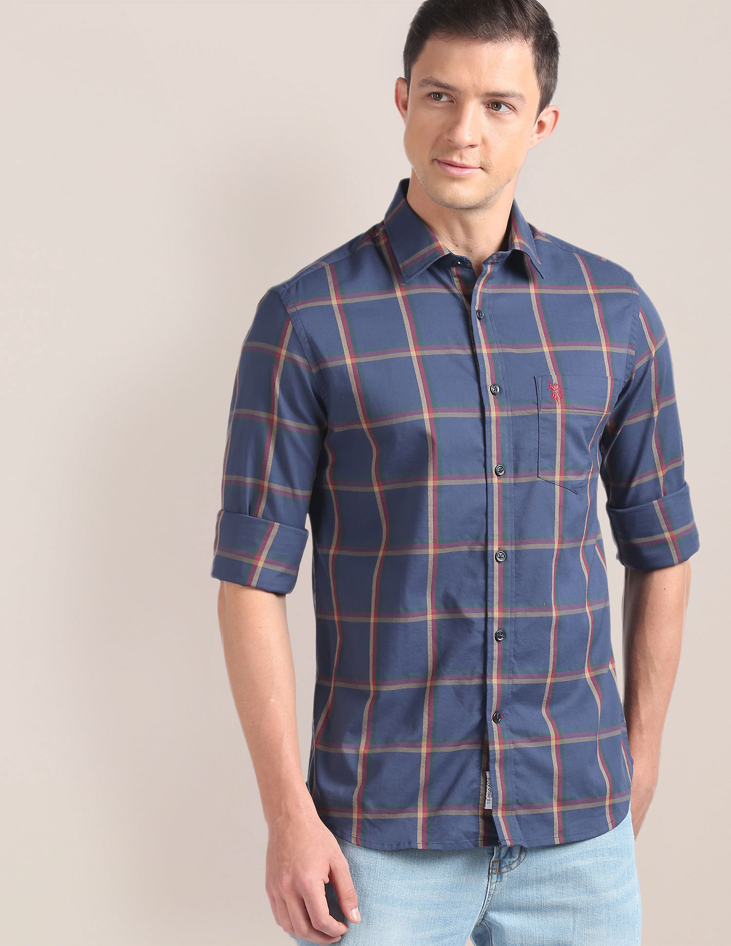 U.S. Polo Assn. Windowpane Check Twill Shirt