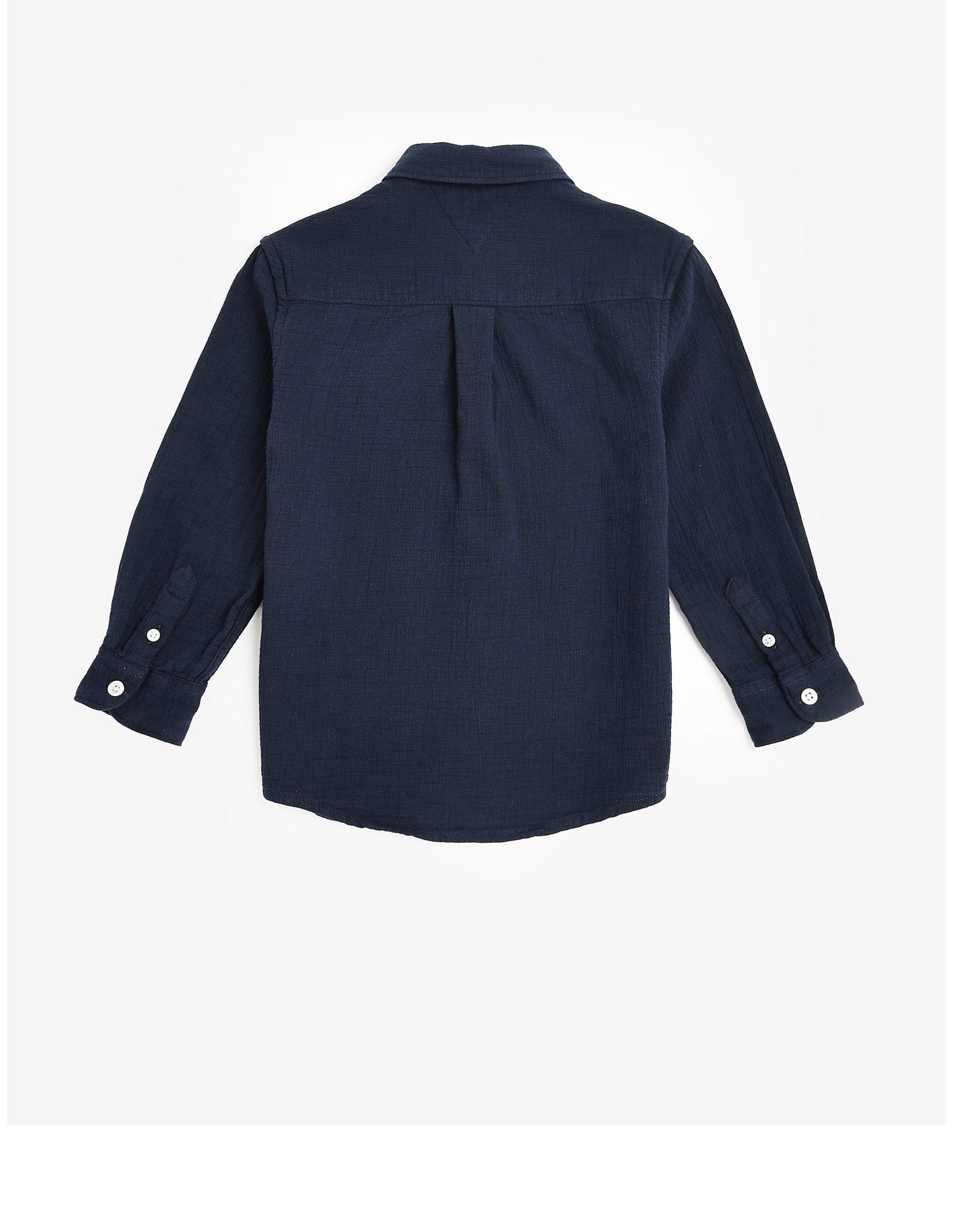 Tommy Hilfiger Kids Boys Solid Regular Fit Seersucker Woven Shirt