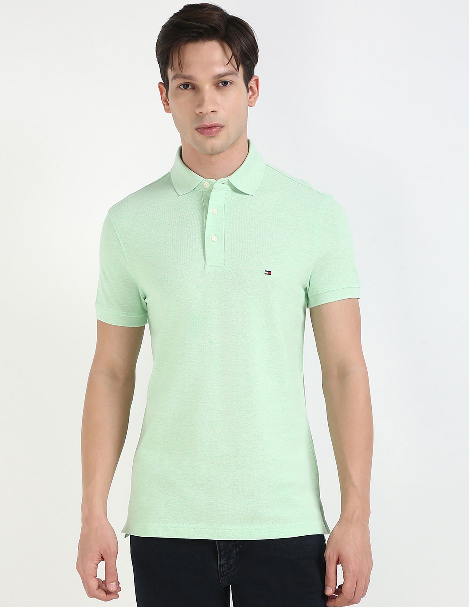 Tommy Hilfiger Solid Slim-Fit Cotton Polo Shirt