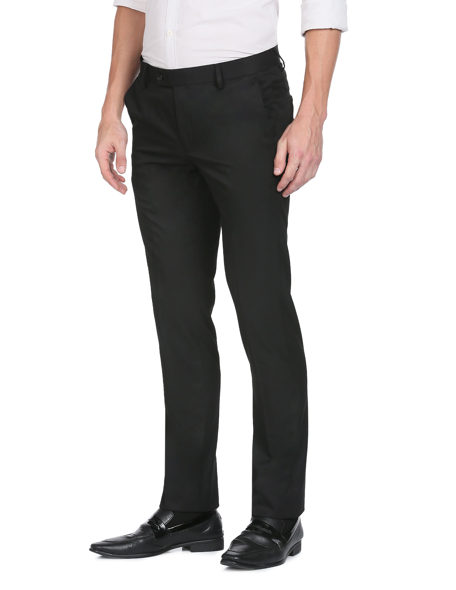 Charcoal Fashion Women's Solid Black Regular Fit Formal Trousers –  CharcoalFashionIndia