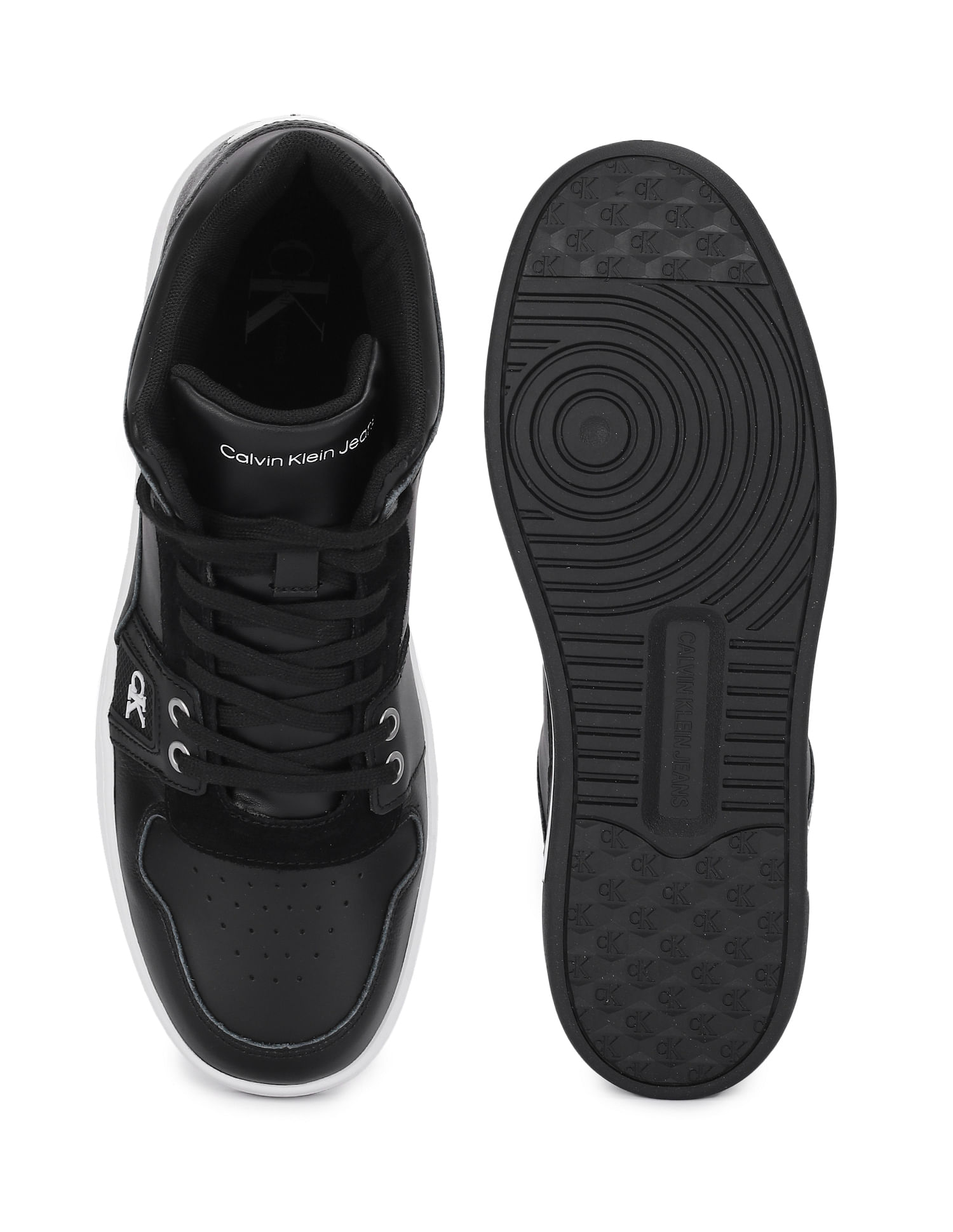 Buy Calvin Klein Men Black Lace Up Panelled Upper High Top Buy Calvin Klein Men Black Lace Up Panelled Upper High Top