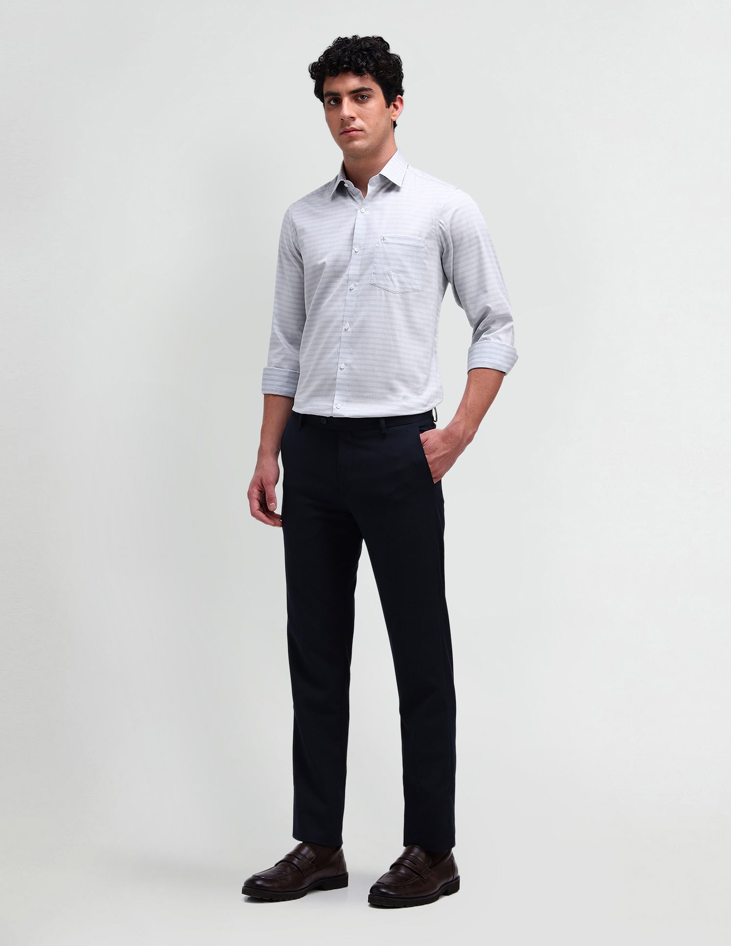 Arrow Manhattan Slim Horizontal Striped Shirt