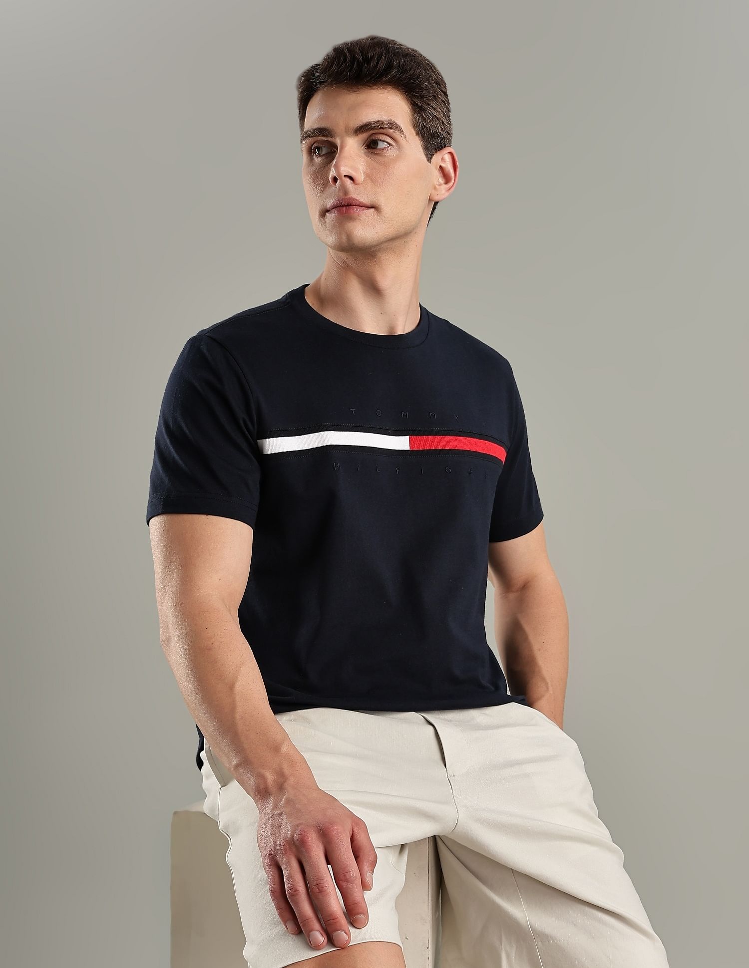 Tommy Hilfiger Embroidered Logo Regular-Fit Cotton T-Shirt