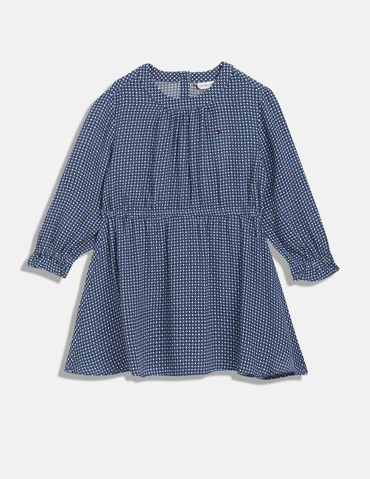 Tommy Hilfiger Kids Girls Printed Regular-Fit Viscose Dress