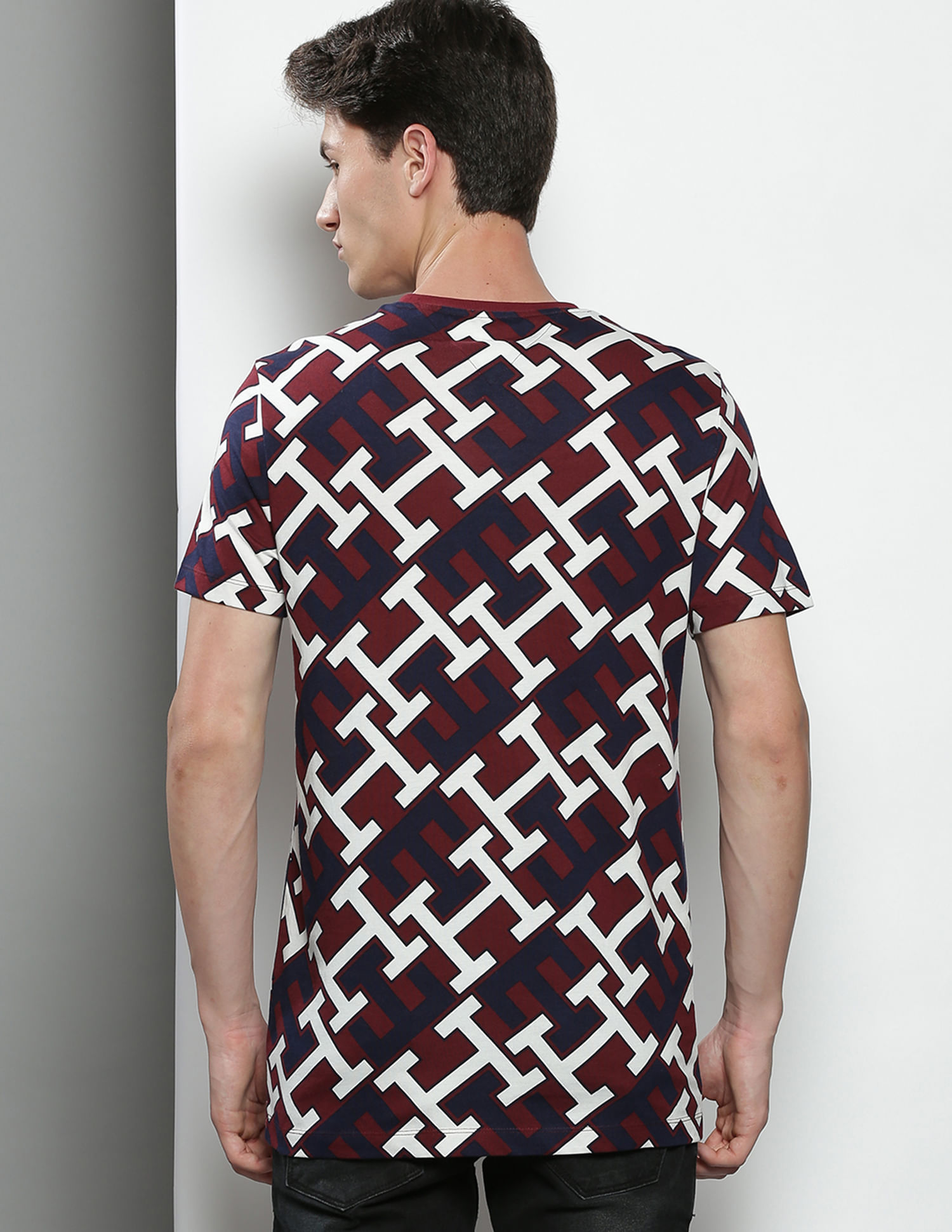 Buy Tommy Hilfiger Men Yellow Monogram Logo Print T-Shirt