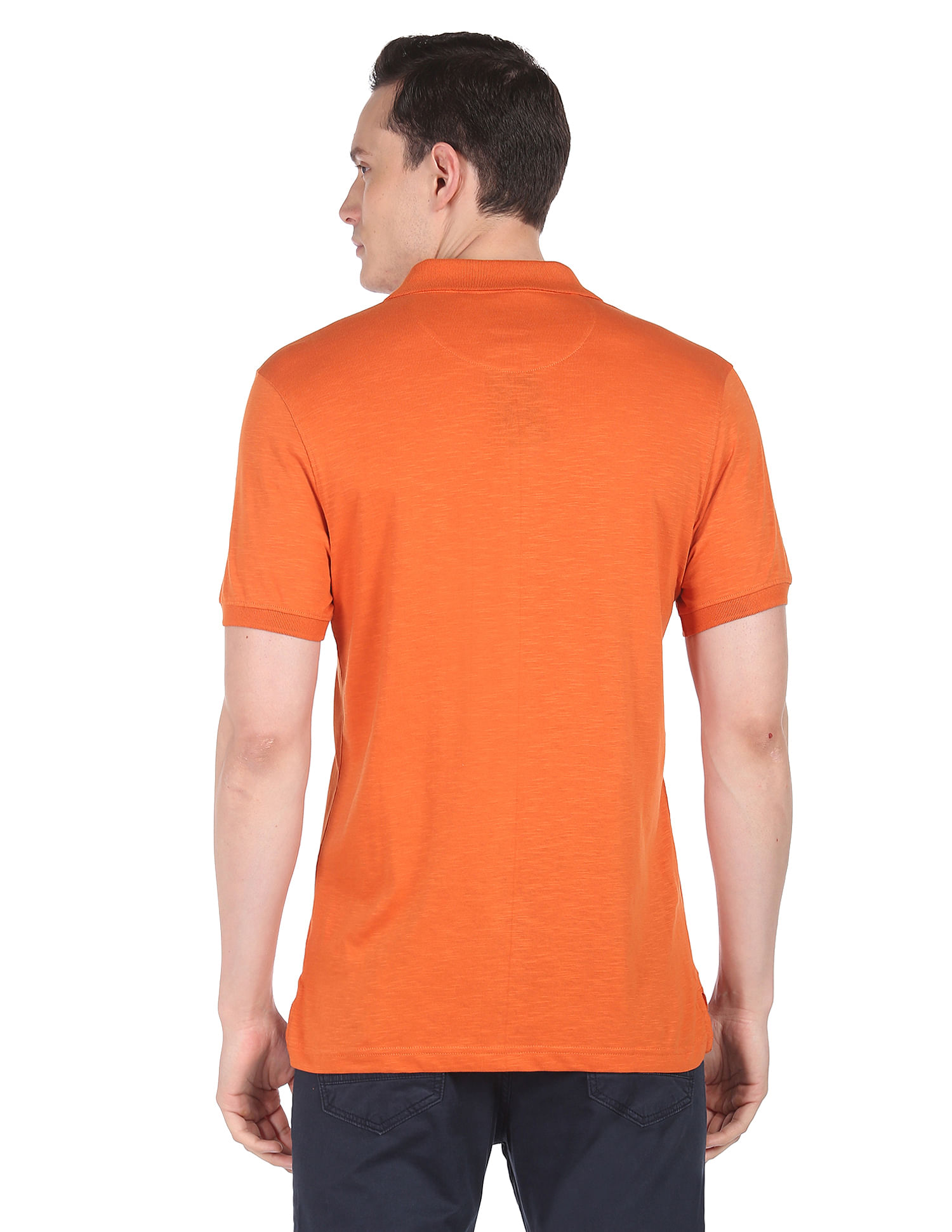 AD by Arvind Modern Jersey Slub Polo Shirt