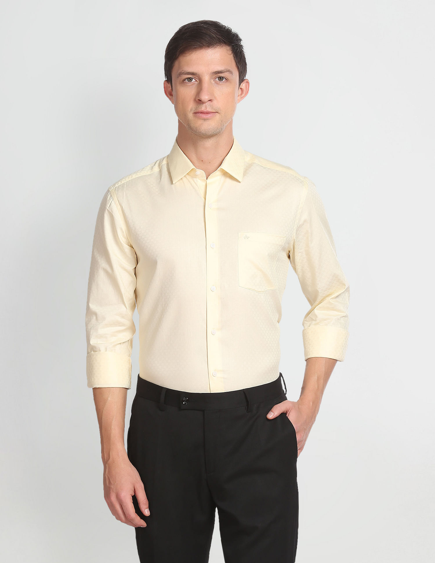 Arrow Pure Cotton Patterned Weave Shirt
