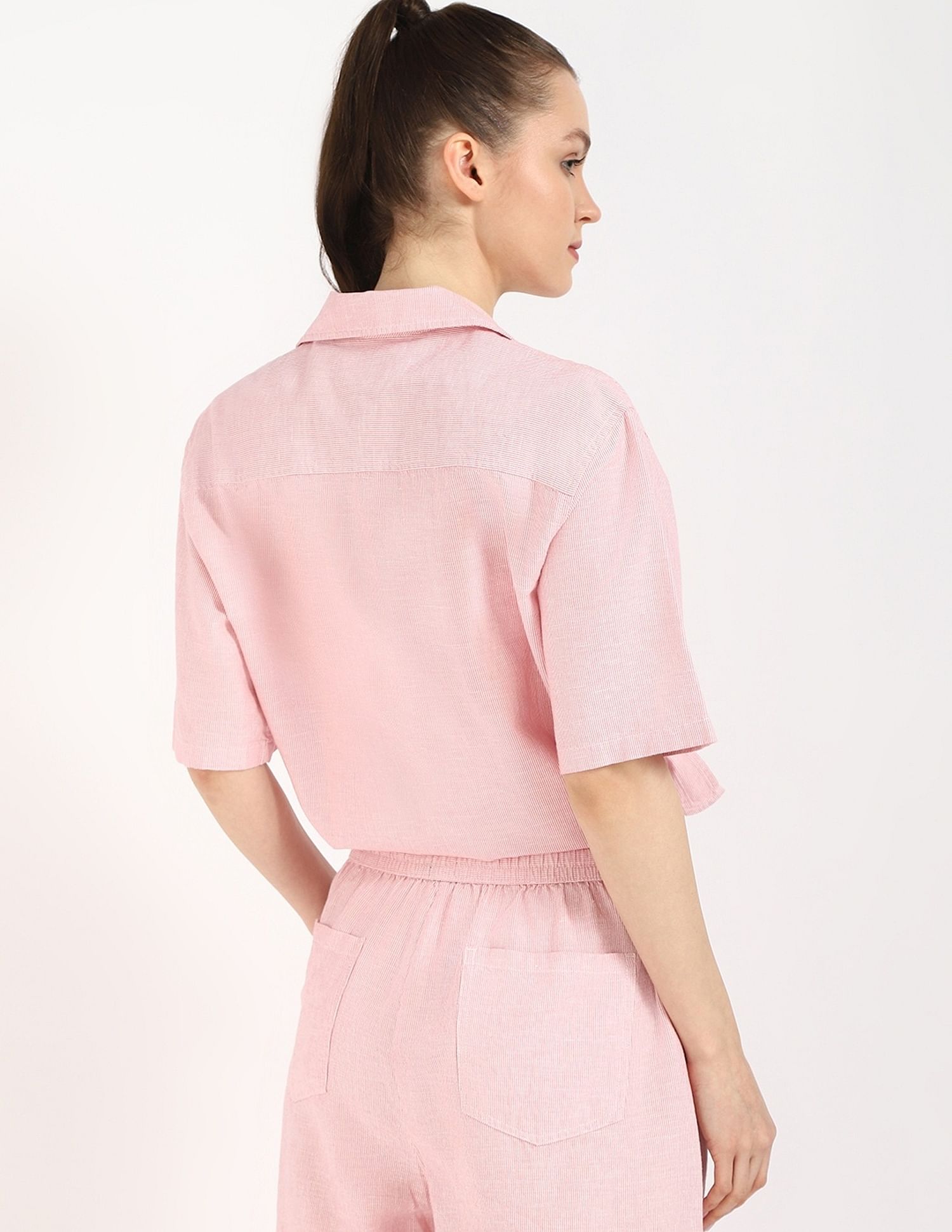 Tommy Hilfiger Solid Cropped Shirt