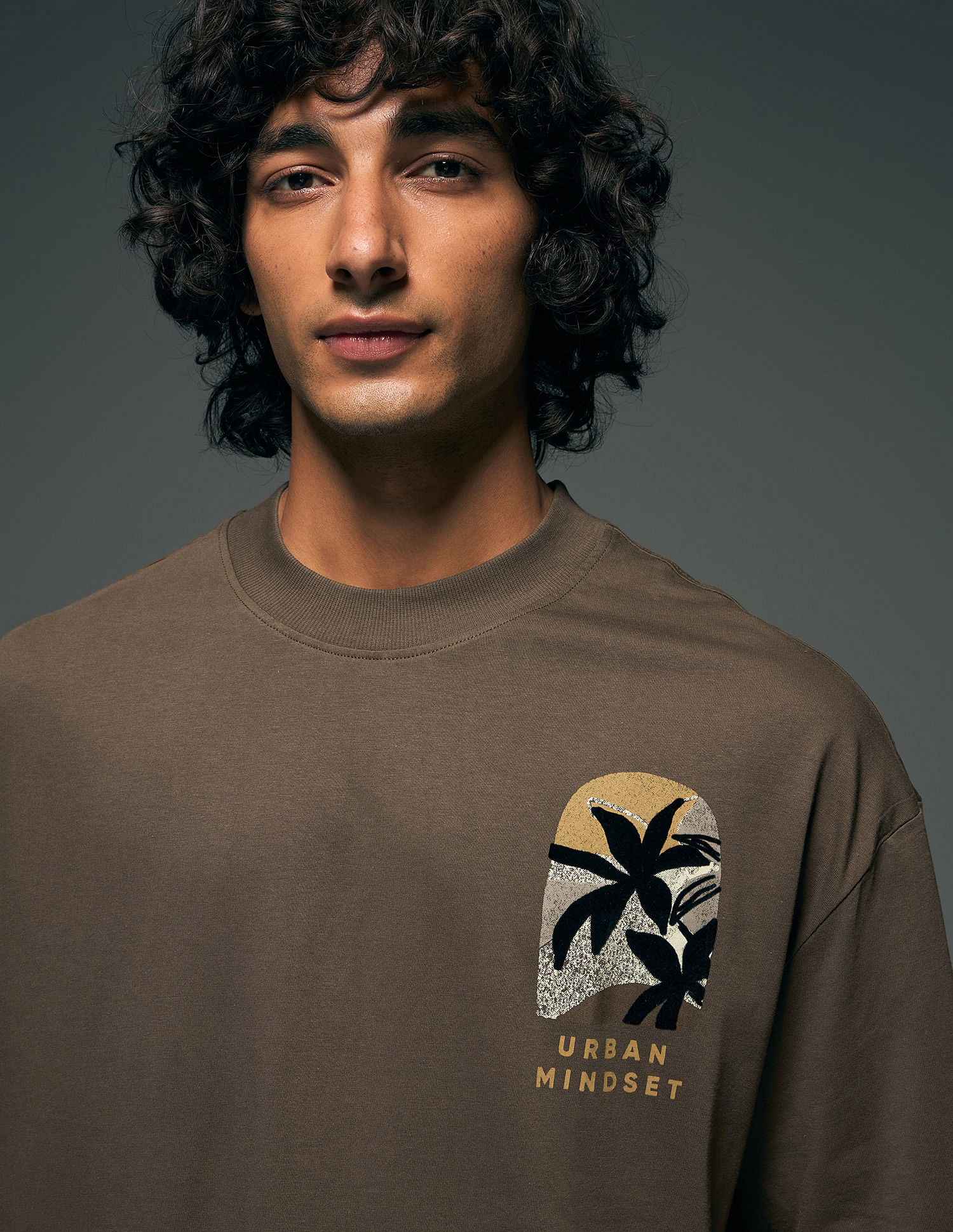 Flying Machine Street Vibe Tropical Back Printed Oversized T-shirt