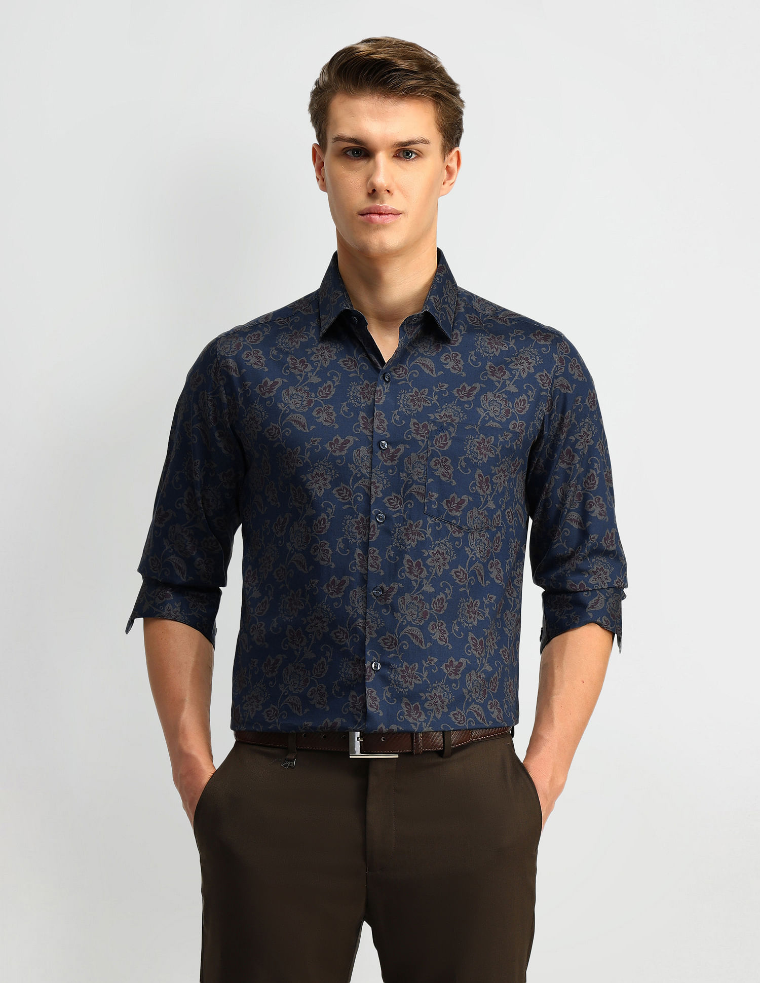 Arrow Manhattan Slim Fit Floral Pattern Shirt
