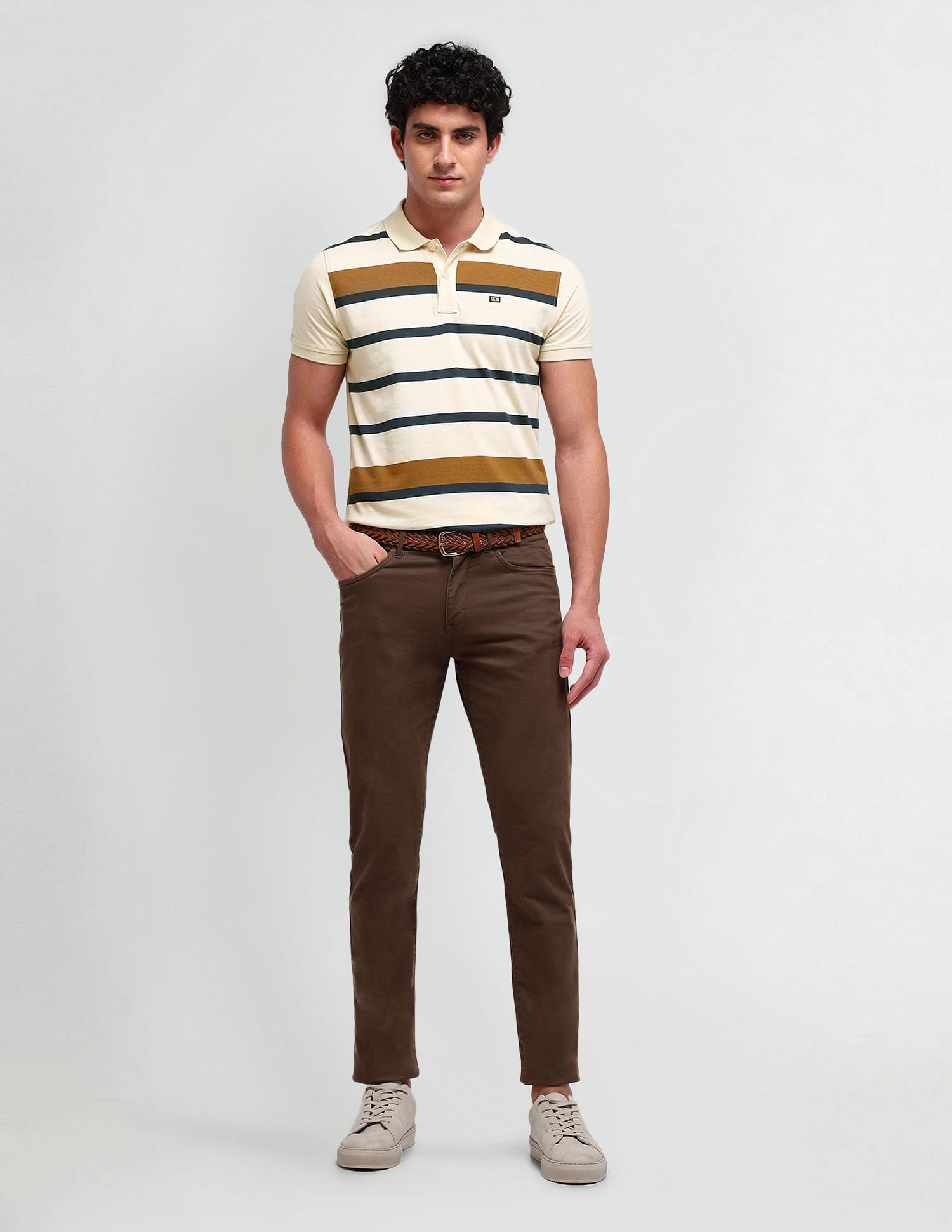 Arrow Sport Horizontal Striped Regular Polo Shirt