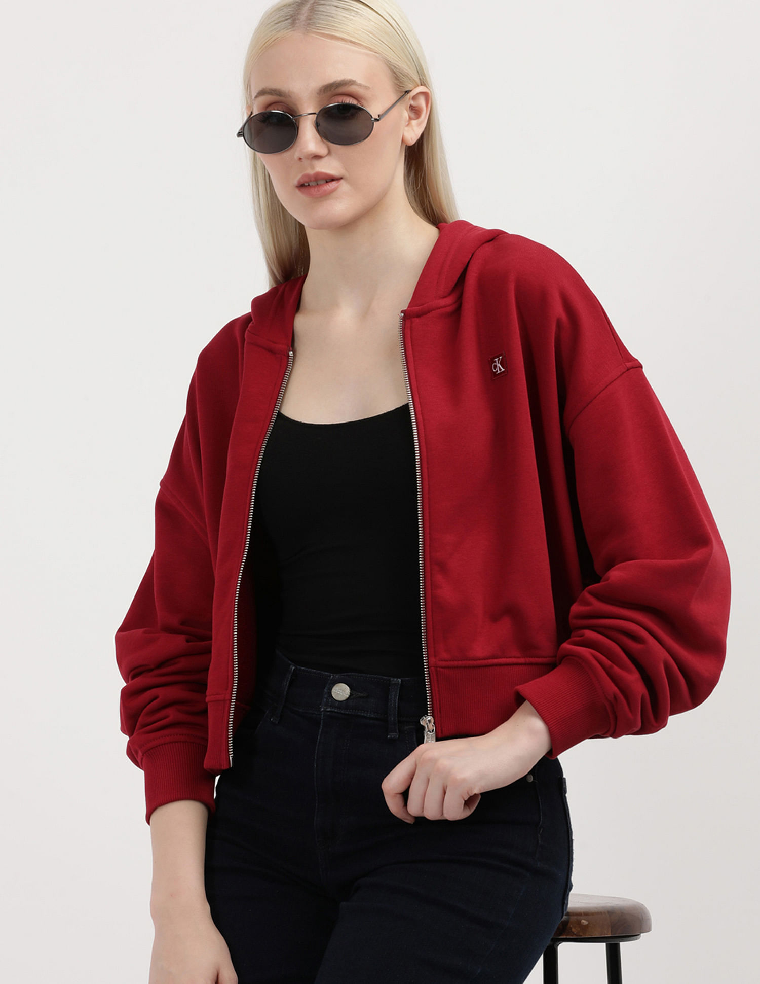 Calvin Klein Brand Badge Hood Sweatshirt