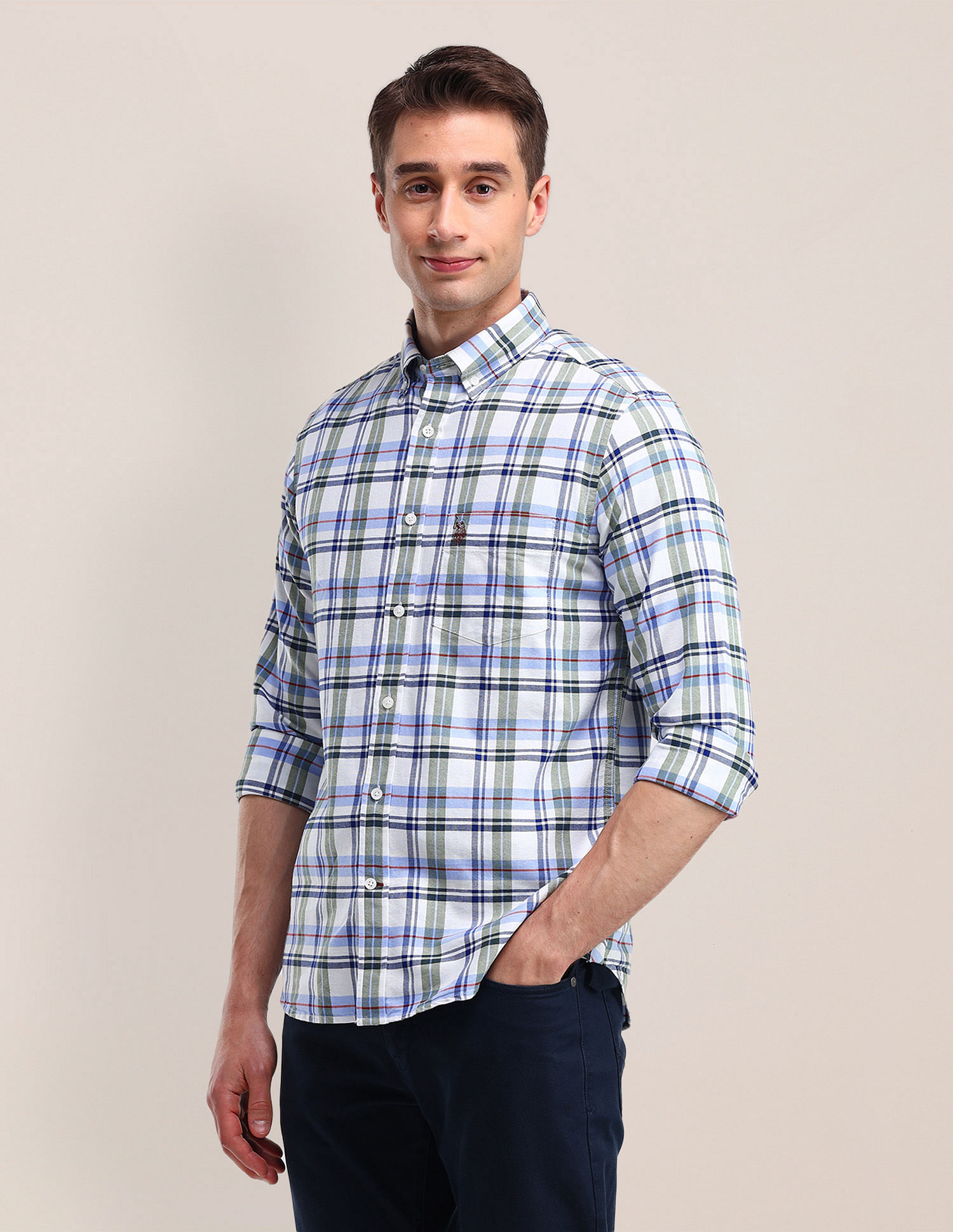 U.S. Polo Assn. Tailored Fit Plaid Checked Shirt