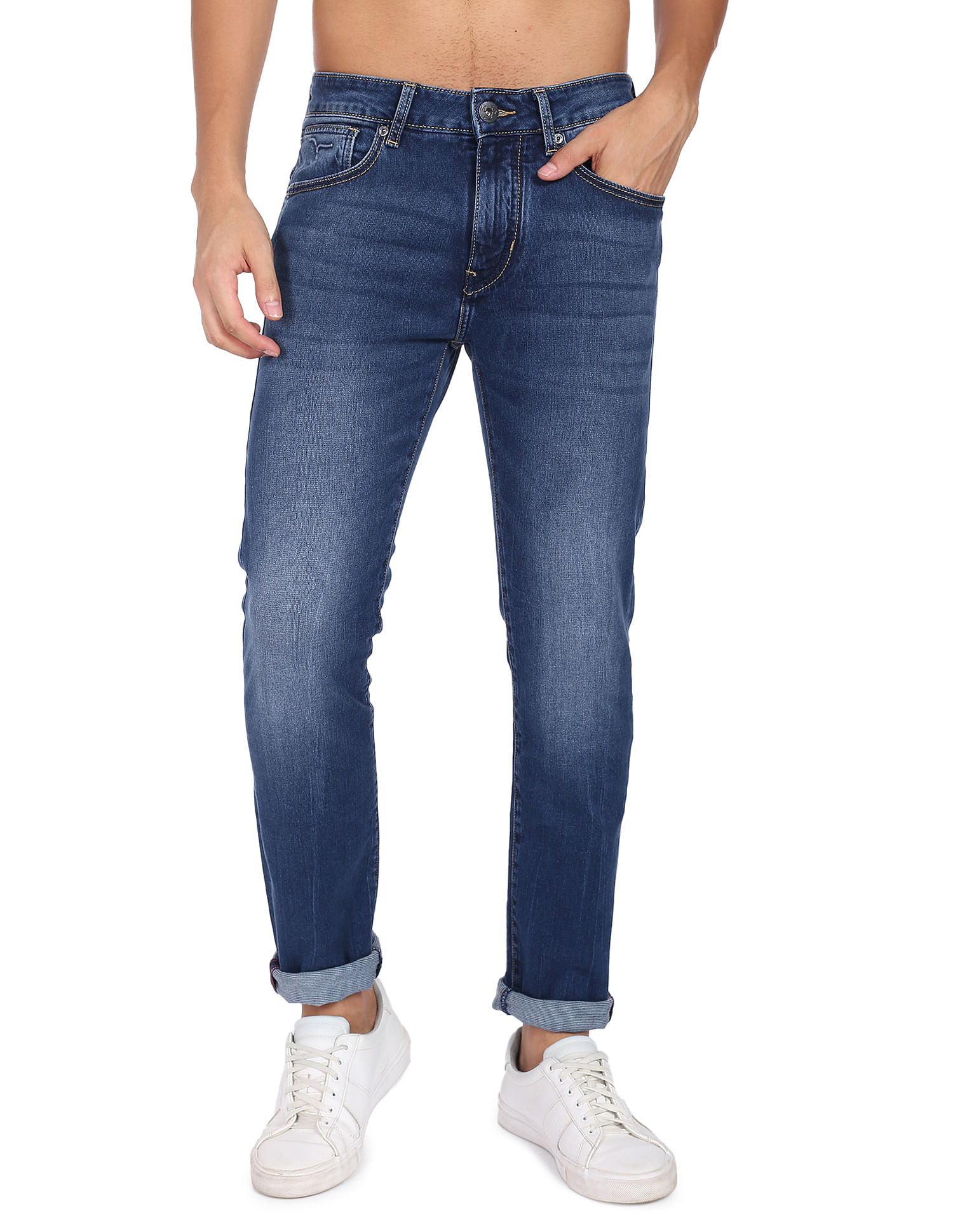 Flying Machine Stone Wash Slim Tapered Fit Jeans