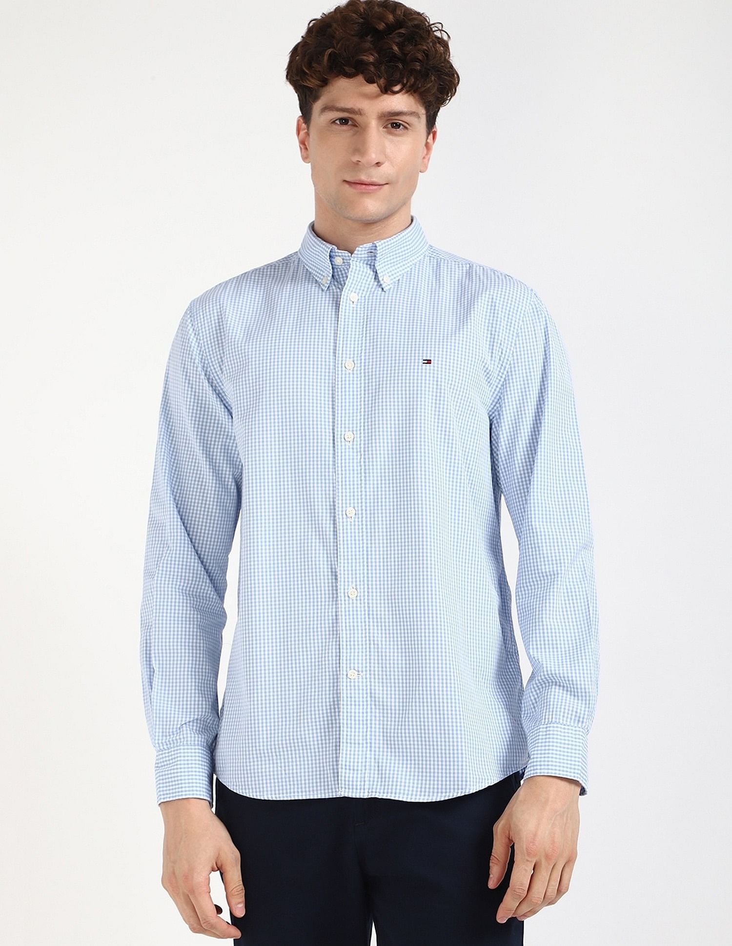 Tommy Hilfiger Checks Regular-Fit Poplin Woven Shirt