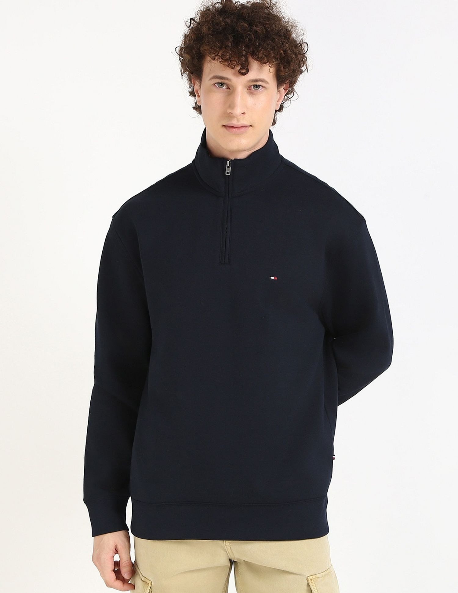 Tommy Hilfiger Solid Regular-Fit Cotton Sweatshirt