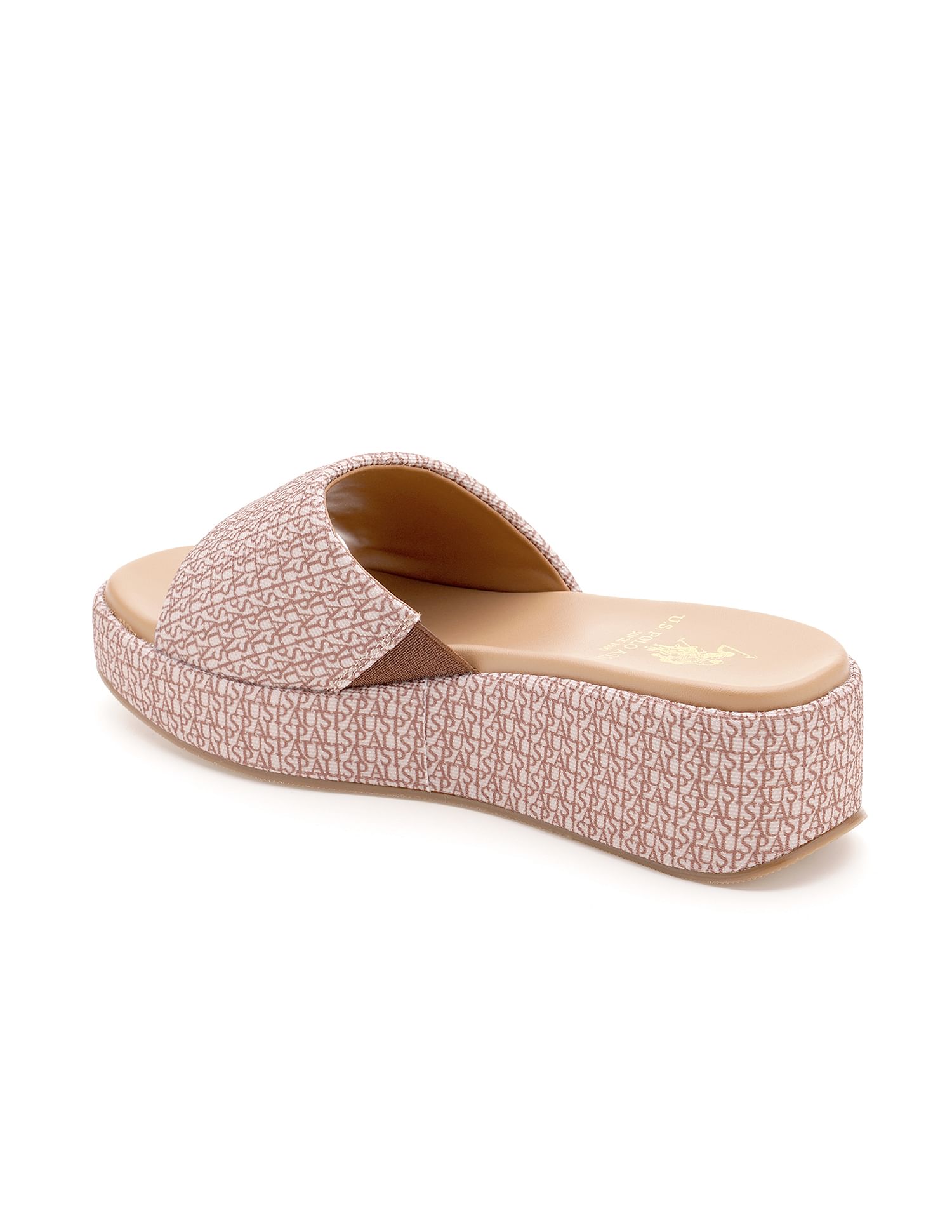 U.S. Polo Assn. Women Open Toe Brand Print Savina Sandals