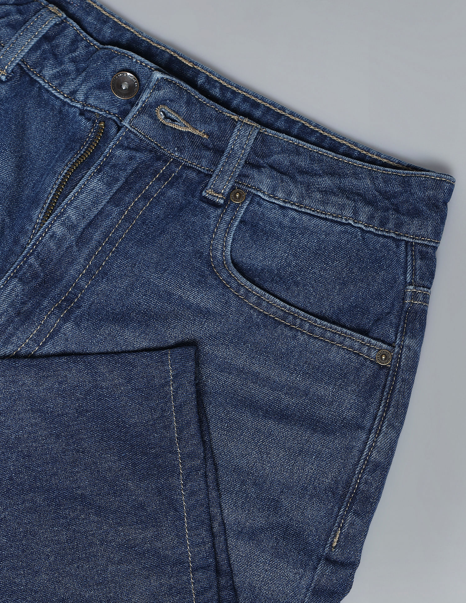 Flying Machine Women High Rise Wide Leg Distressed Jeans