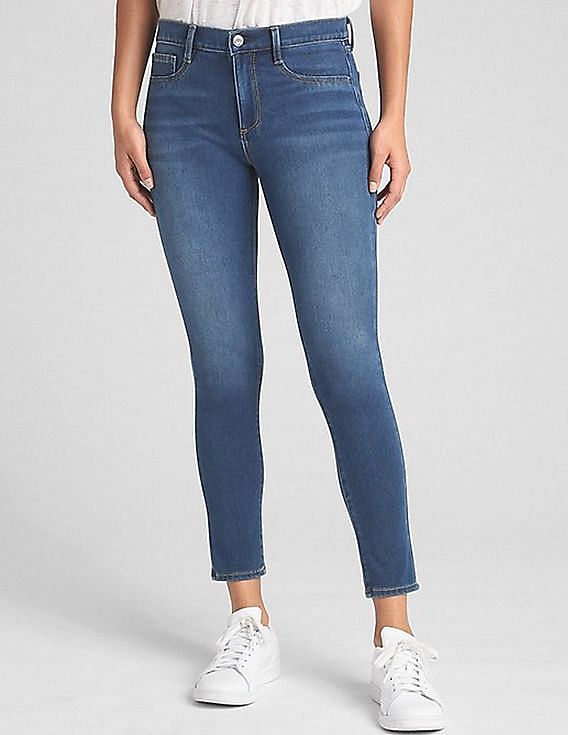 Buy GAP Women Blue Soft Wear Mid Rise Knit Favorite Jeggings NNNOW