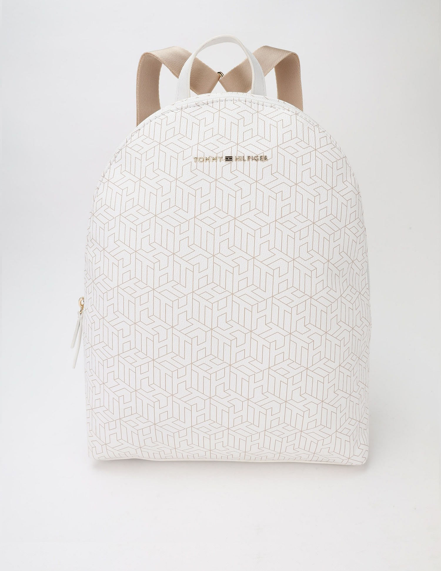 Tommy Hilfiger Logo Beige Pu Backpack