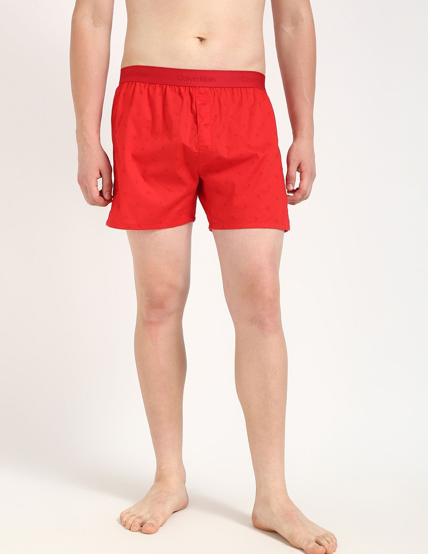 Calvin Klein Underwear Solid Red Cotton Boxers
