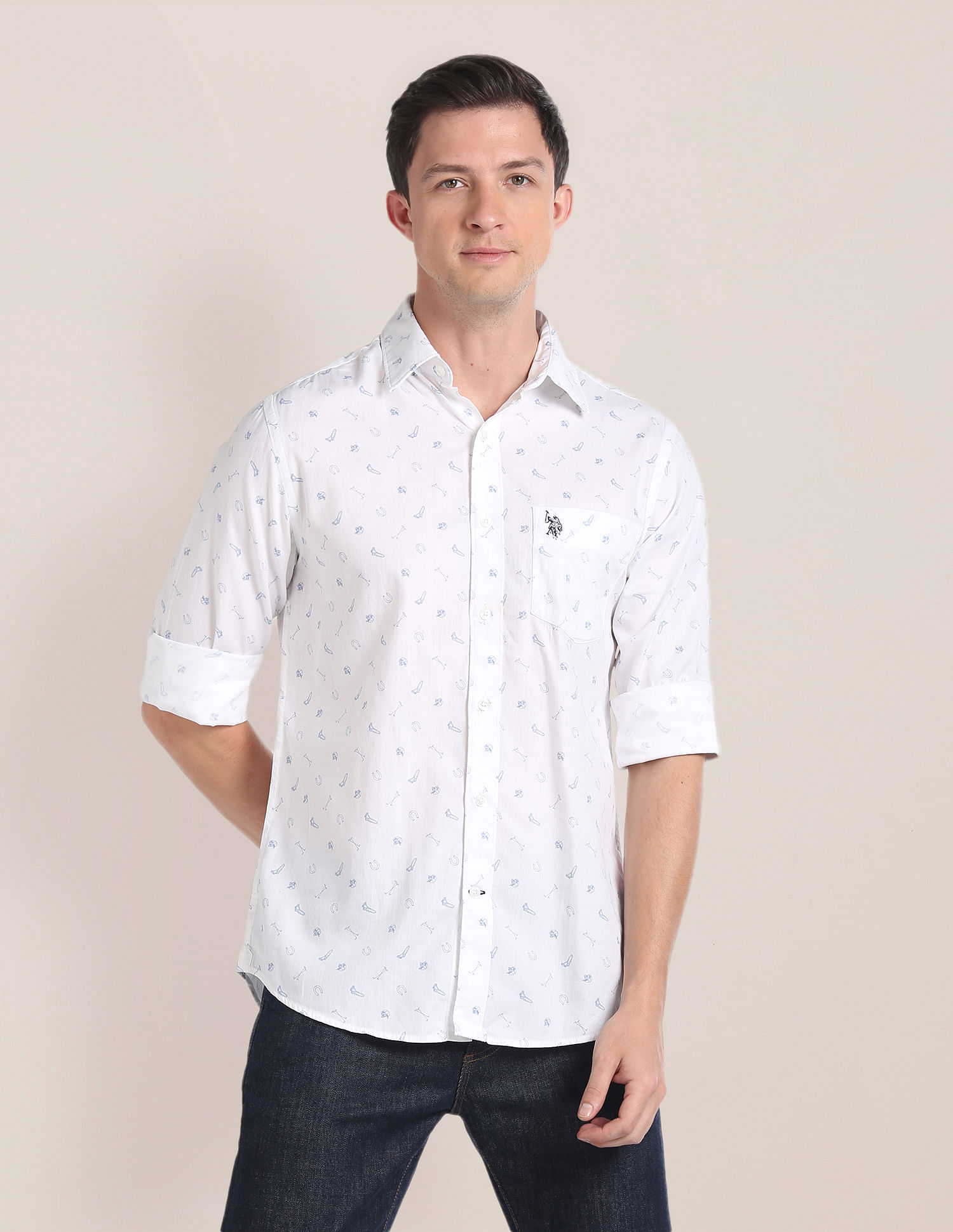 U.S. Polo Assn. Premium Cotton Printed Casual Shirt