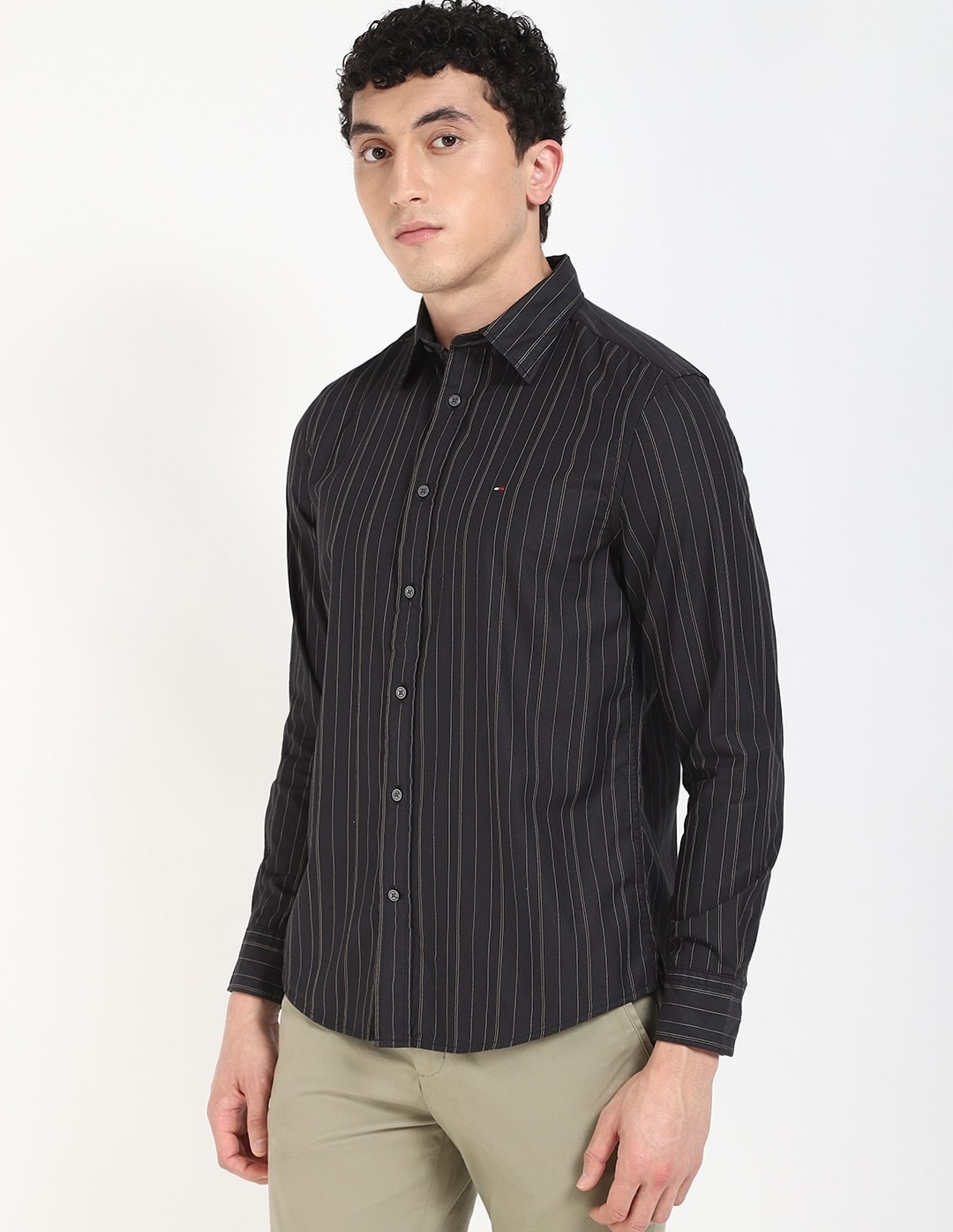 Tommy Hilfiger Striped Regular-Fit Dobby Shirt