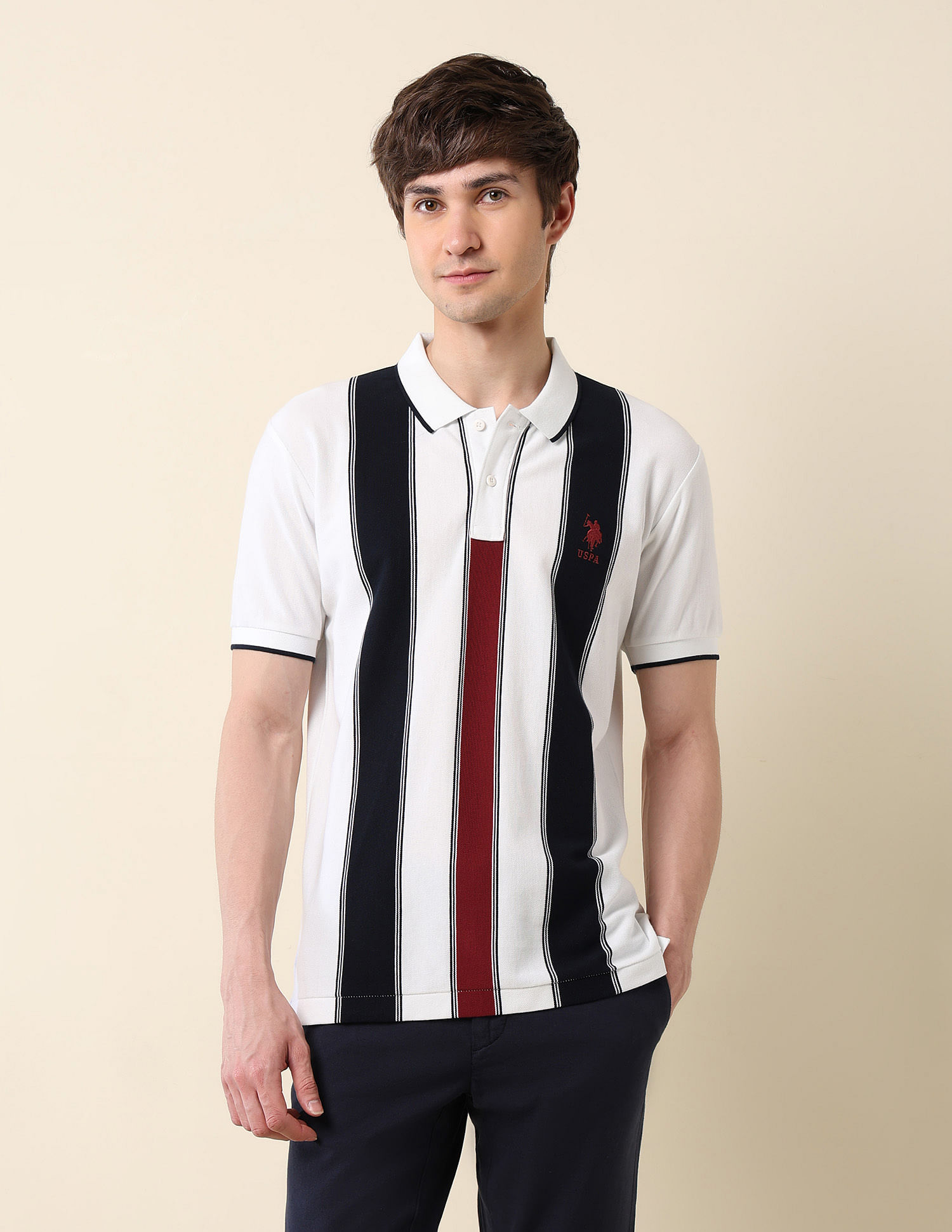 U.S. Polo Assn. Vertical Striped Classic Polo Shirt