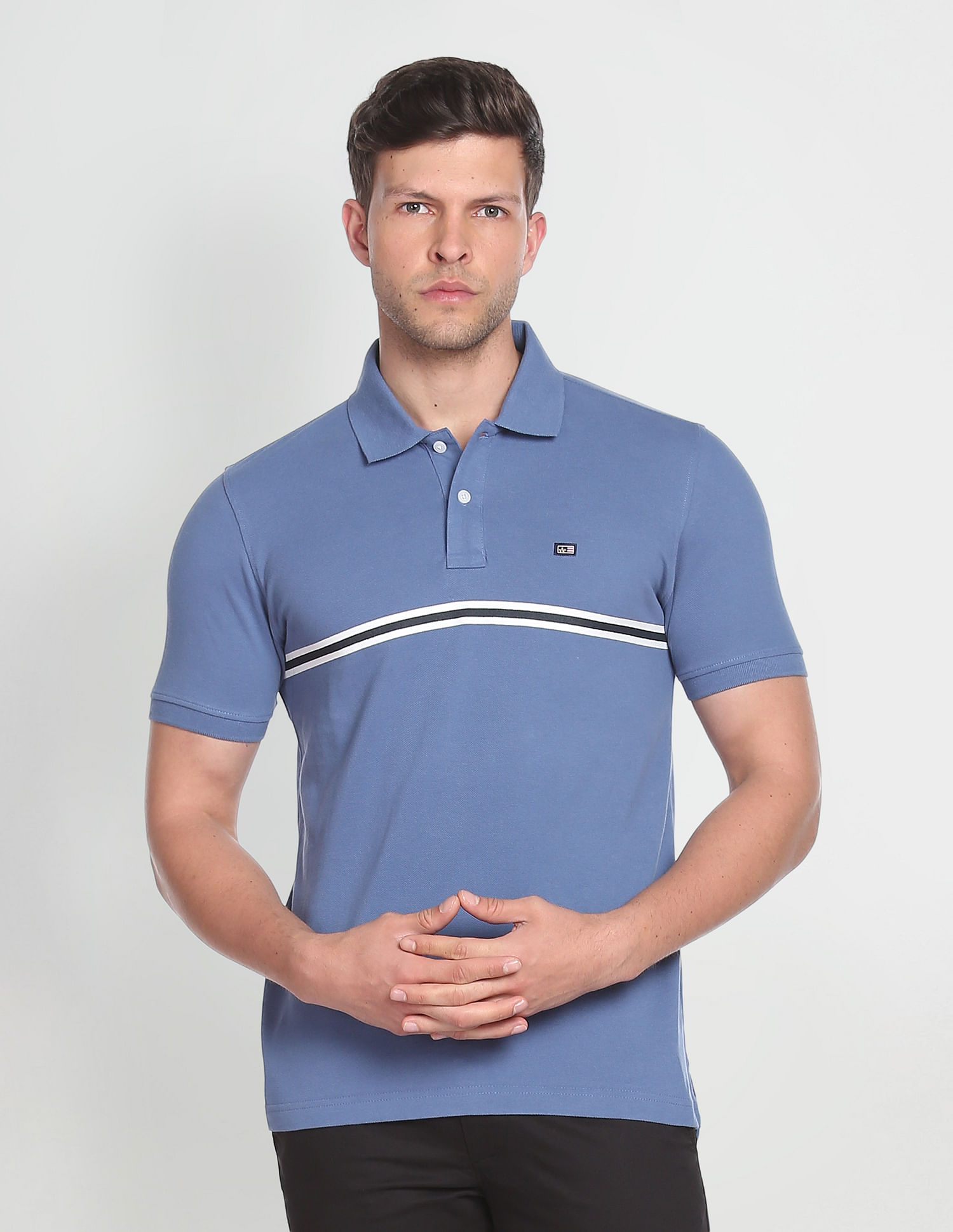 Arrow Sports Engineered Stripe Cotton Polo Shirt