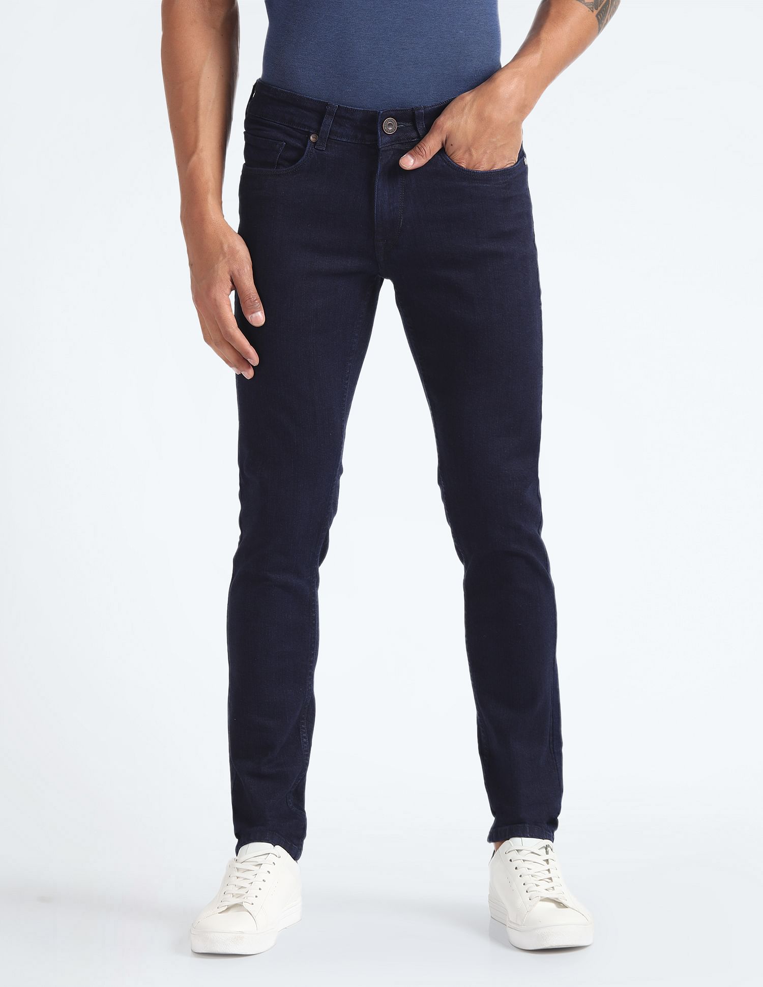 Flying Machine Mid Rise Rinsed Skinny Fit Jeans