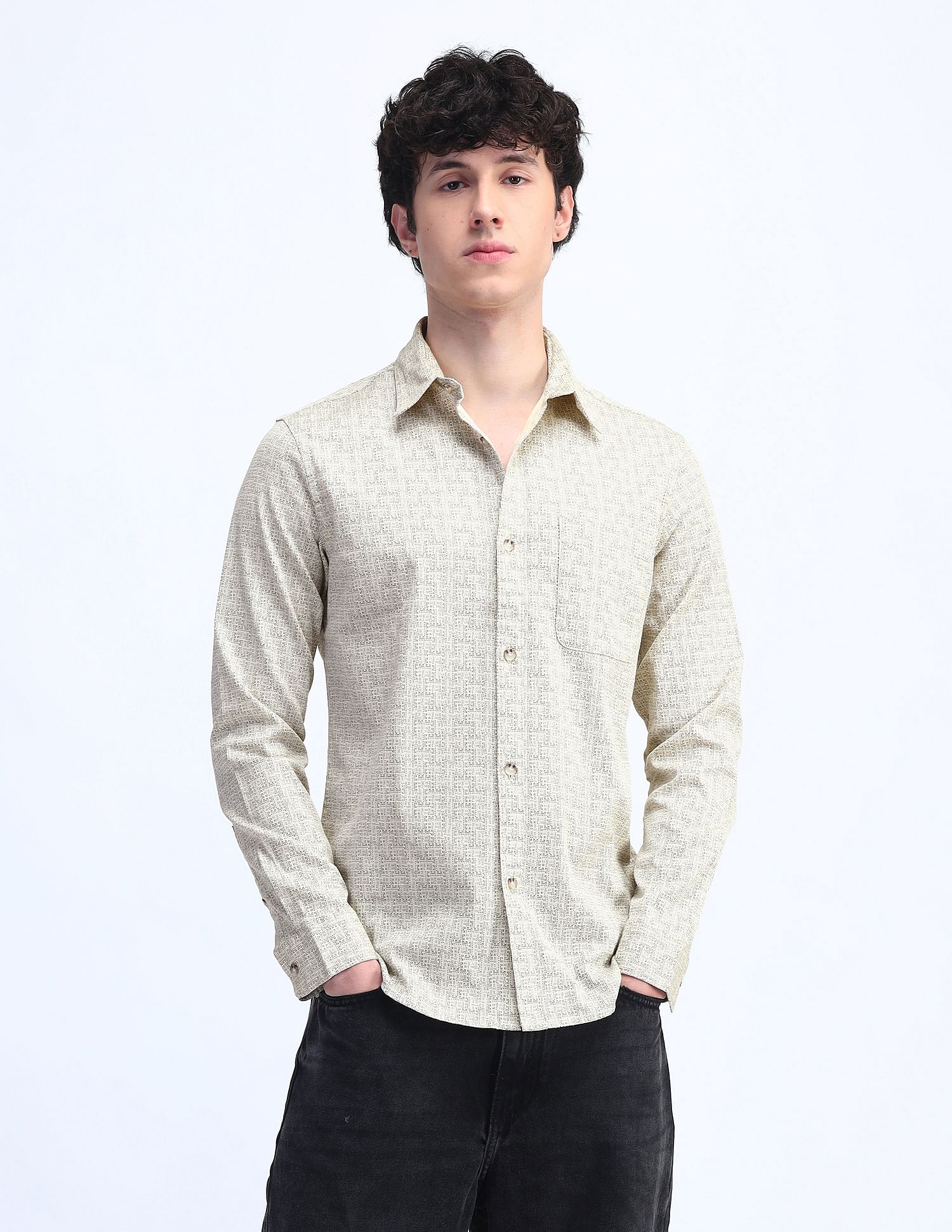 Flying Machine Slim Fit Printed Shirt