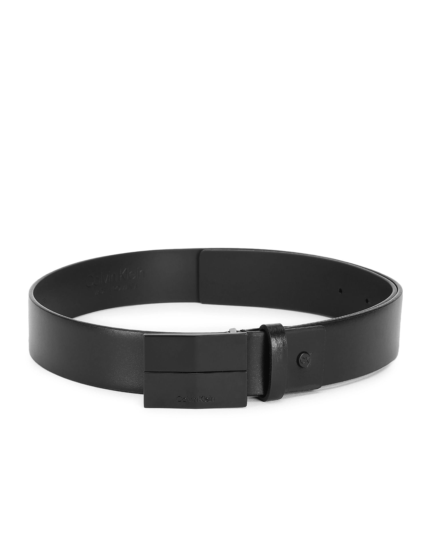 Calvin klein 2024 leather plaque belt