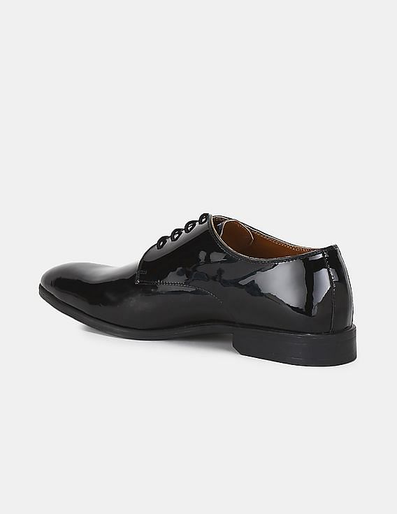 Black Tuxedo Shoes Patent Leather Slighty Square Toe - Tuxedos Online