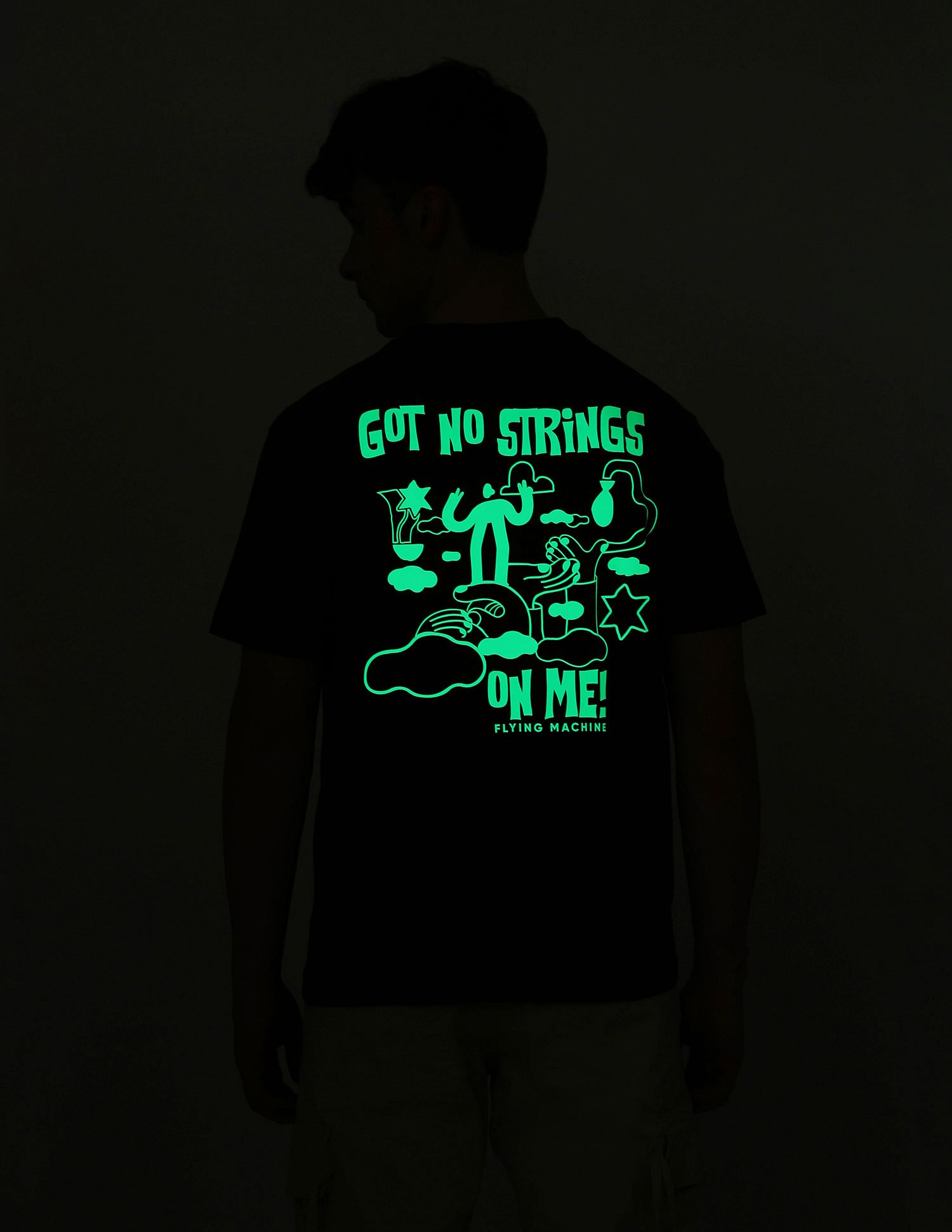 Flying Machine Color Of Home Glow In Dark T-Shirt