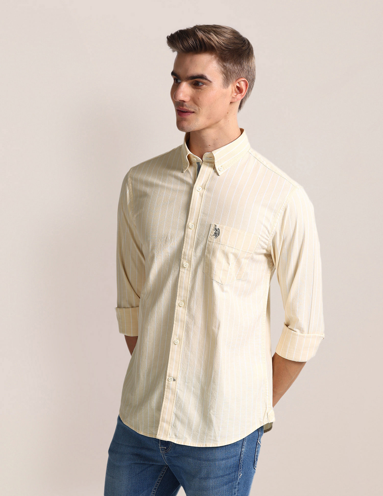 U.S. Polo Assn. Vertical Stripe Tailored Fit Shirt