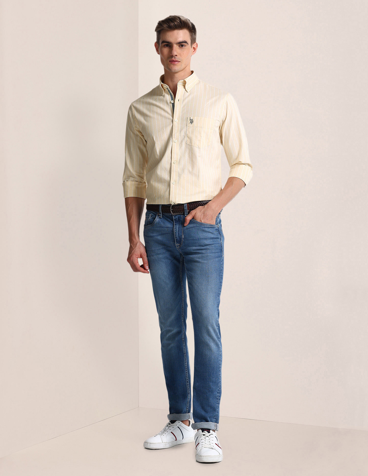 U.S. Polo Assn. Vertical Stripe Tailored Fit Shirt