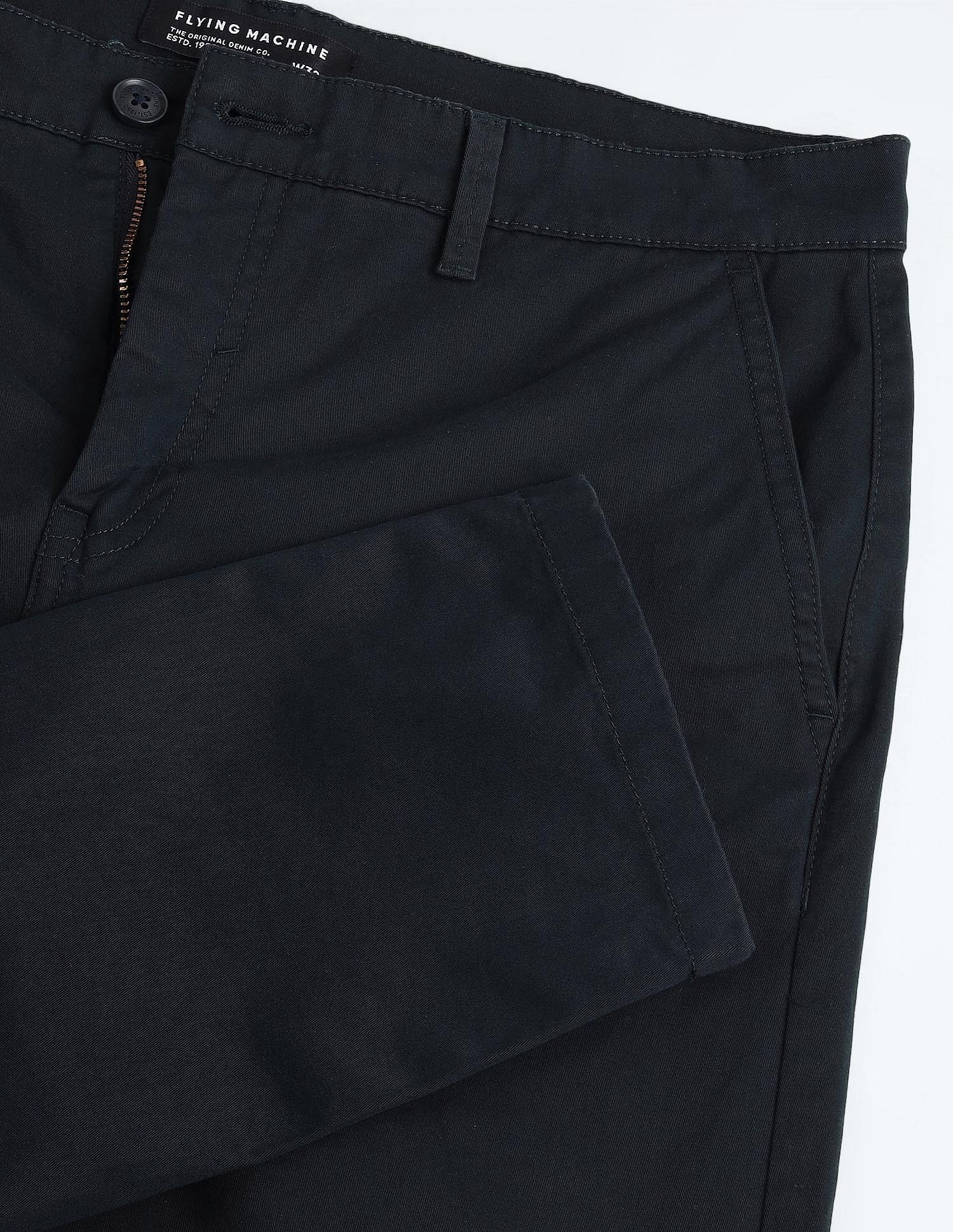 Flying Machine Slash Slim Tapered Fit Solid Chinos