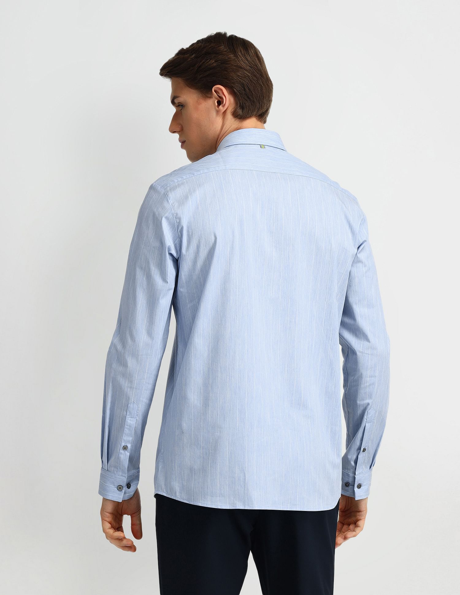 Arrow Newyork Pinstriped Slim Fit Shirt