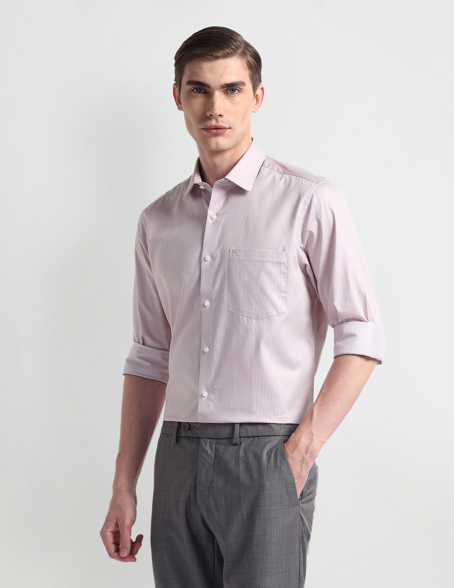 Arrow Regular Fit Graph Checked Shirt