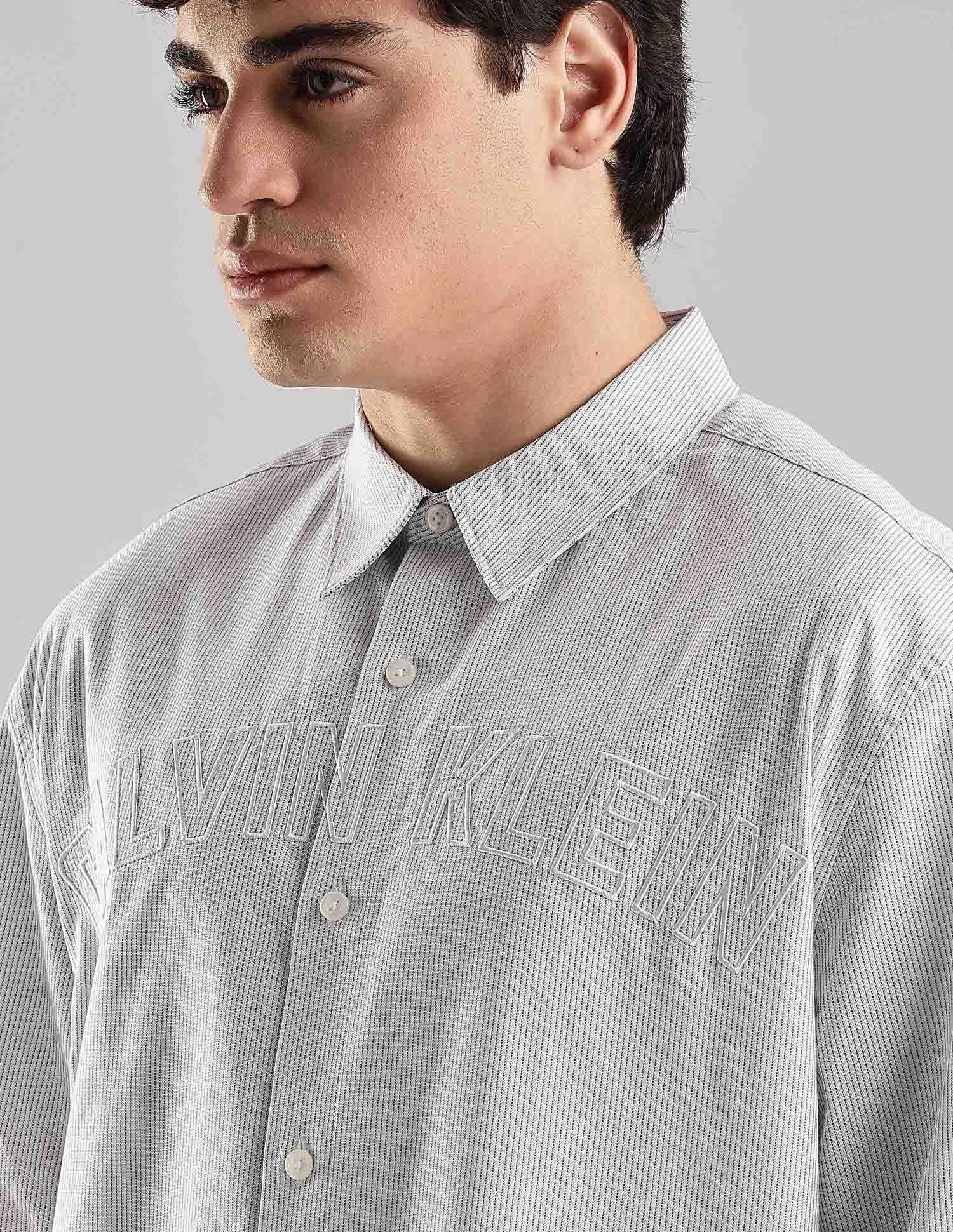 Calvin Klein Jeans Vertical Stripes Regular Fit Oxford Woven Shirt
