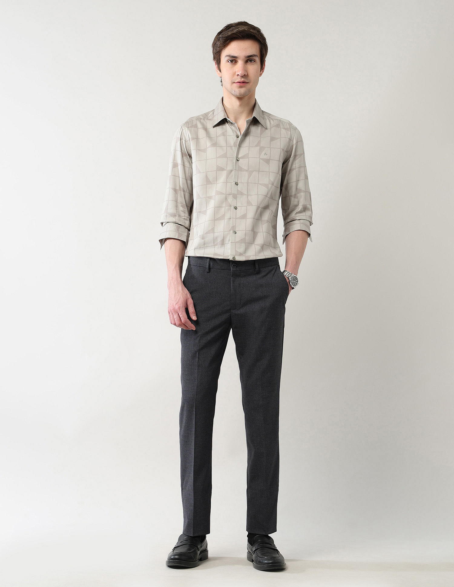 Arrow Newyork Mid Rise Regular Fit Autoflex Trousers