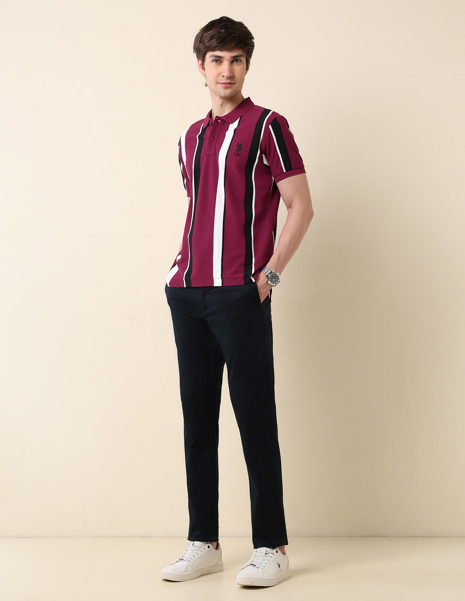 U.S. Polo Assn. Vertical Striped Classic Polo Shirt