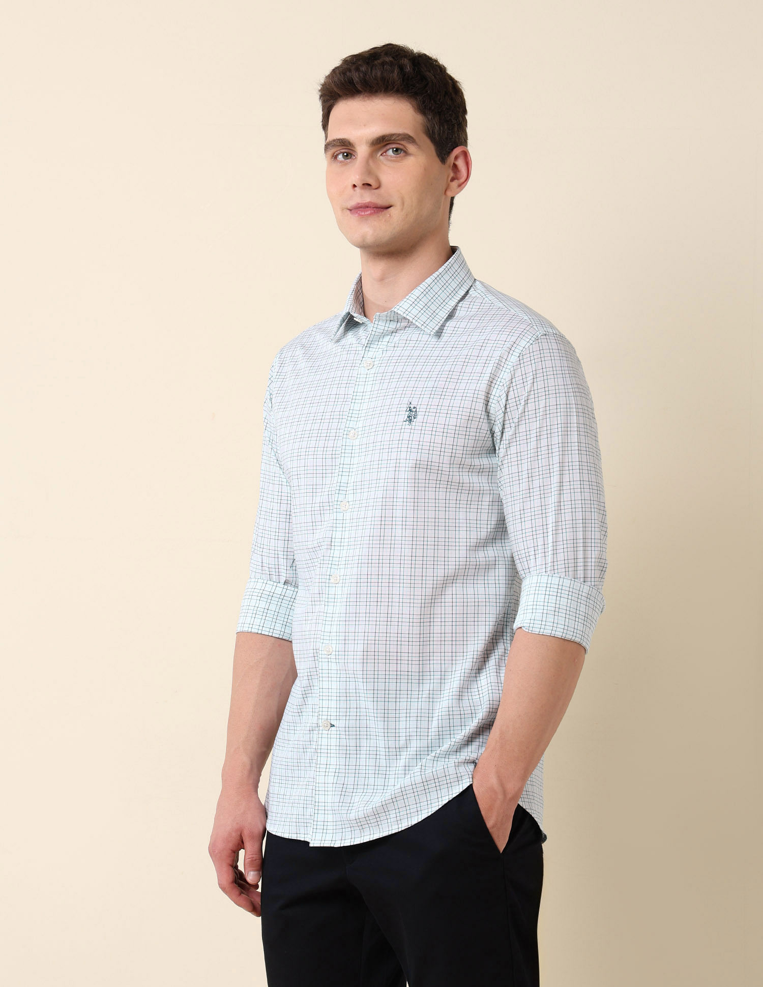 U.S. Polo Assn. Graph Checked Tailored Fit Shirt