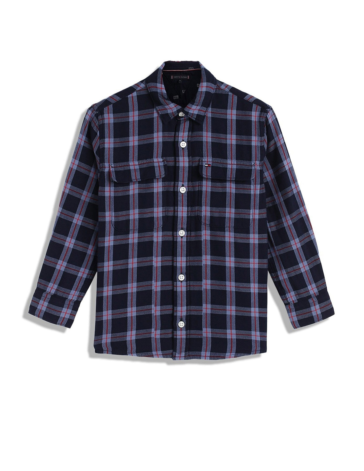 Tommy Hilfiger Boys Blue Plaid Checked Shirt