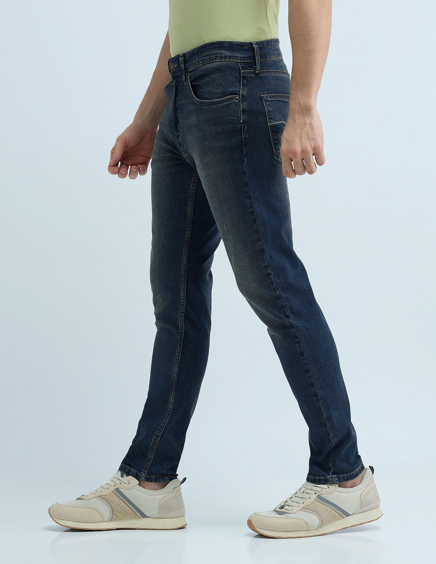 Flying Machine Slash Slim Tapered Washed Jeans