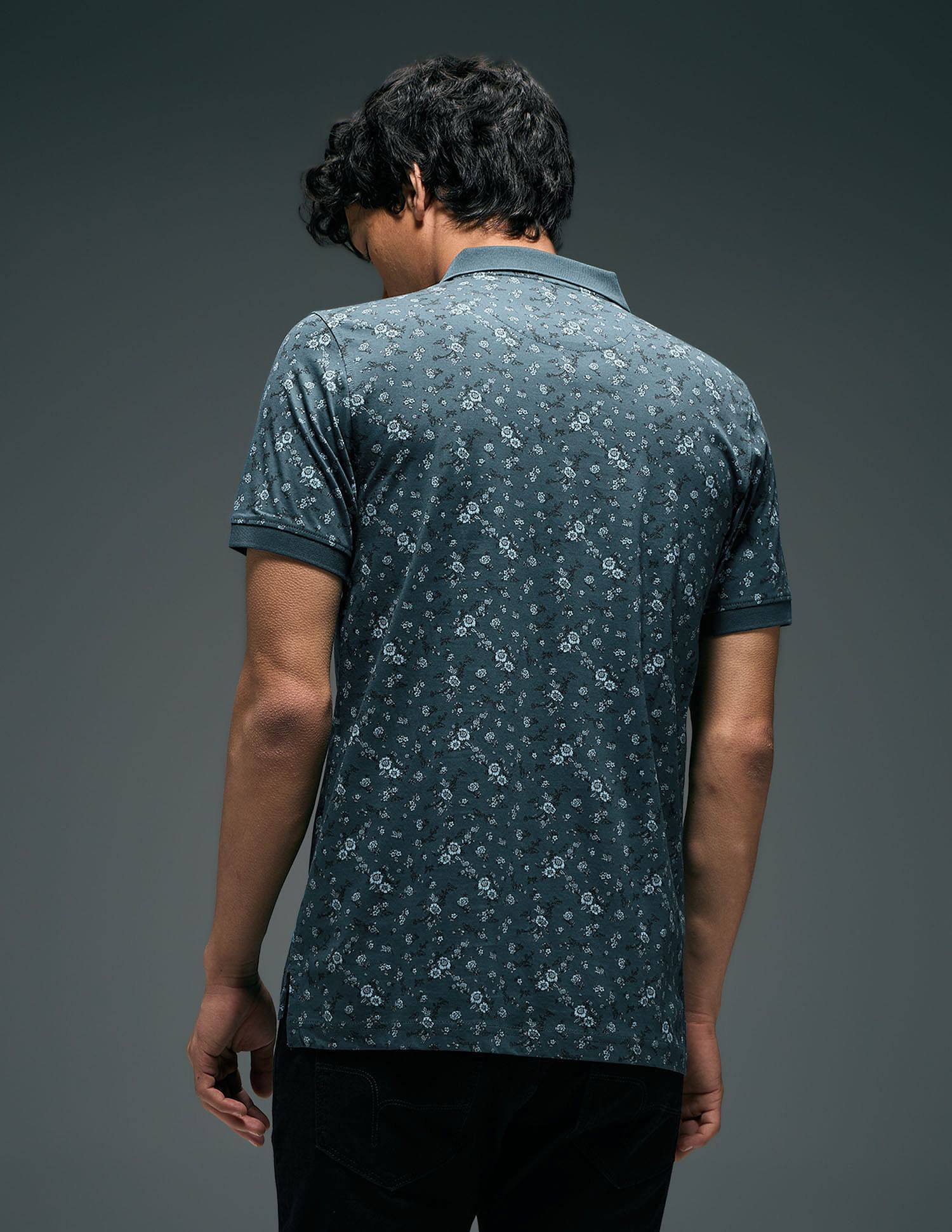 Flying Machine All Over Printed Regular Fit Polo Shirt
