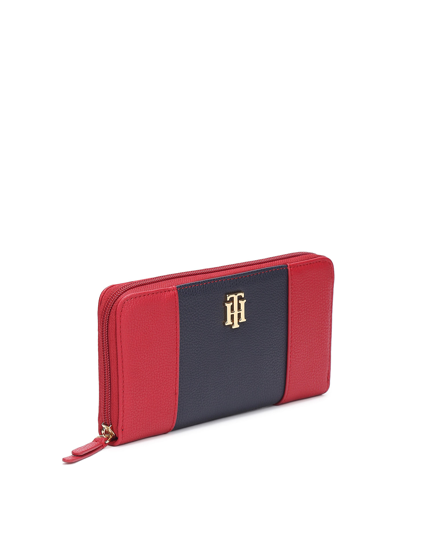 Buy Tommy Hilfiger Women Red & Navy Blue Colourblocked Leather Zip Around  Wallet - Wallets for Women 16076130