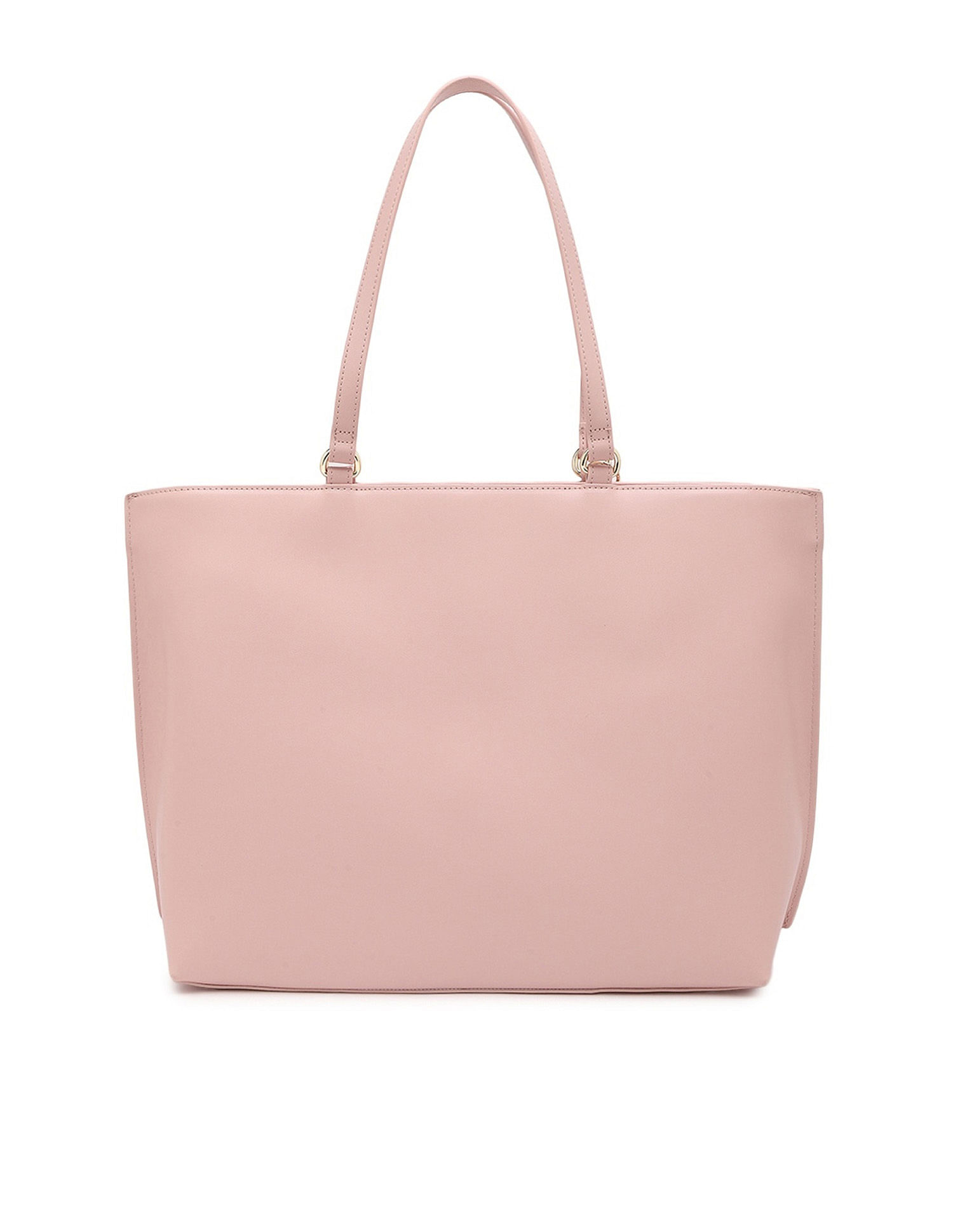 Tommy Hilfiger Solid Pink Pu Tote Bag