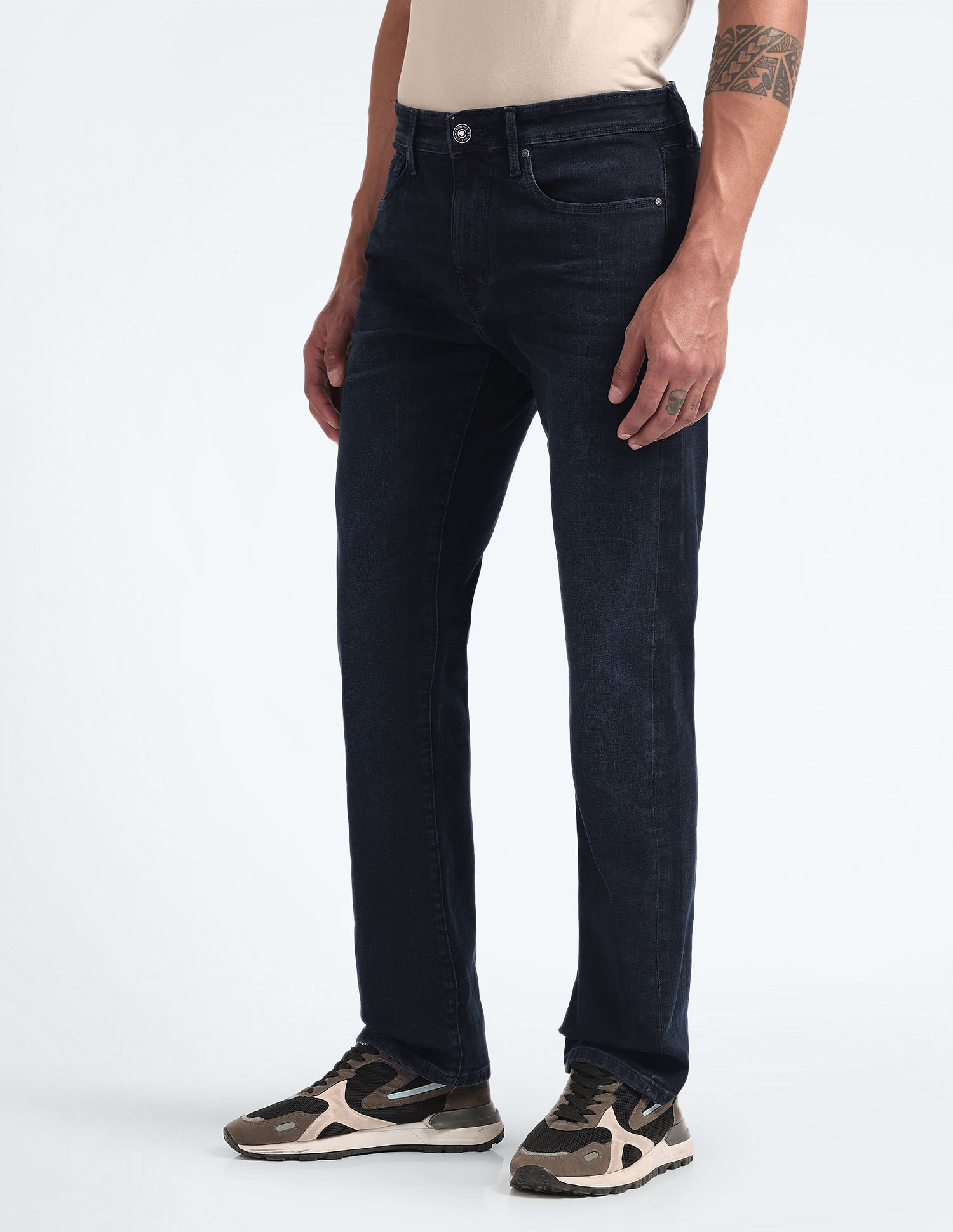Flying Machine Mid Rise F-Jango Straight Fit Jeans