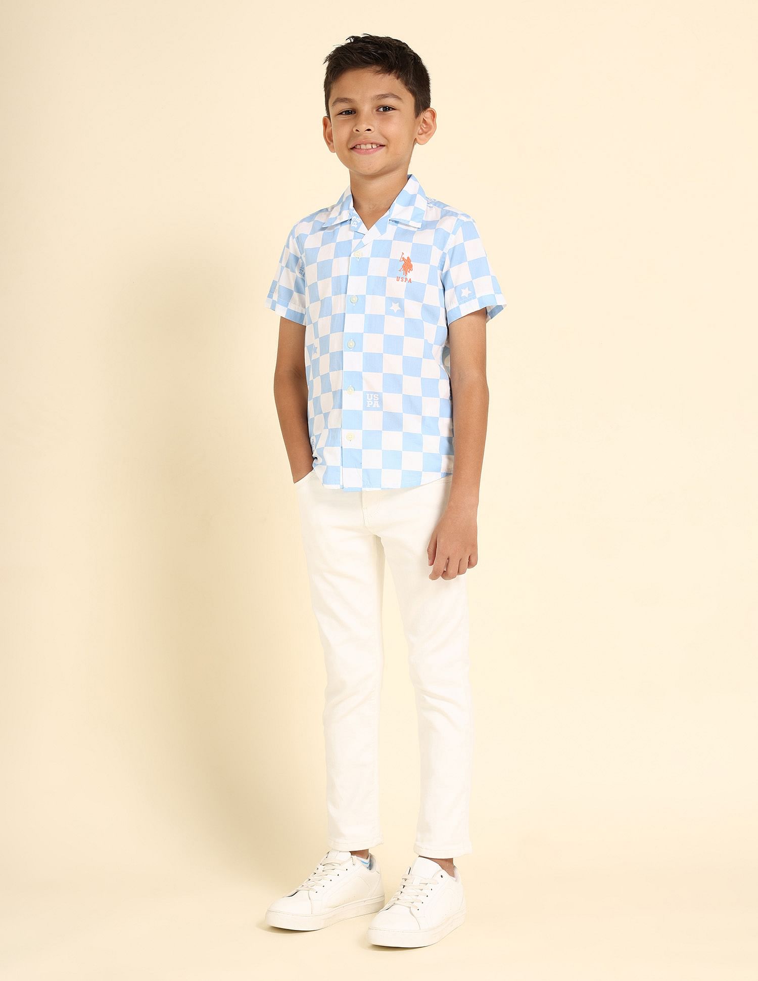 U.S. Polo Assn. Kids Boys Cotton Check Shirt